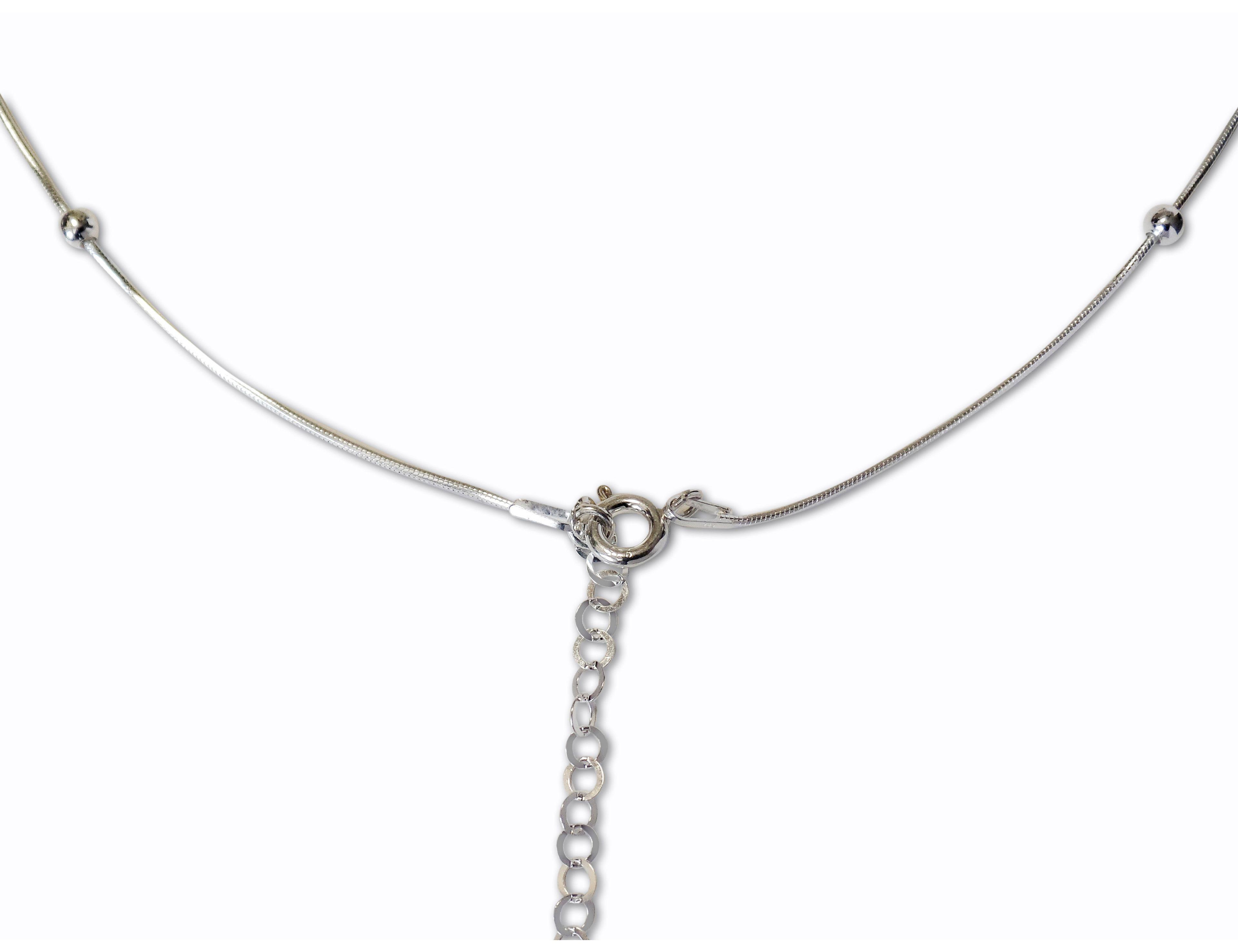 Collar bolitas cadena cola topo Plata Fina 925-2