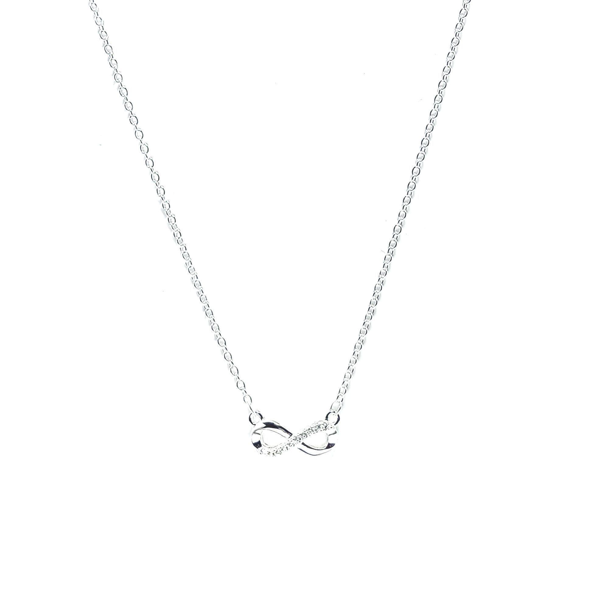 Collar Infinito Circón 45cm Plata Fina 925 -0