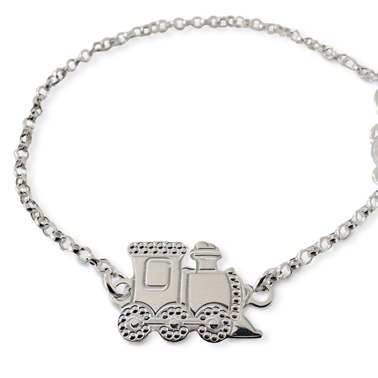Pulsera Bebé Tren Plata Fina 925-2