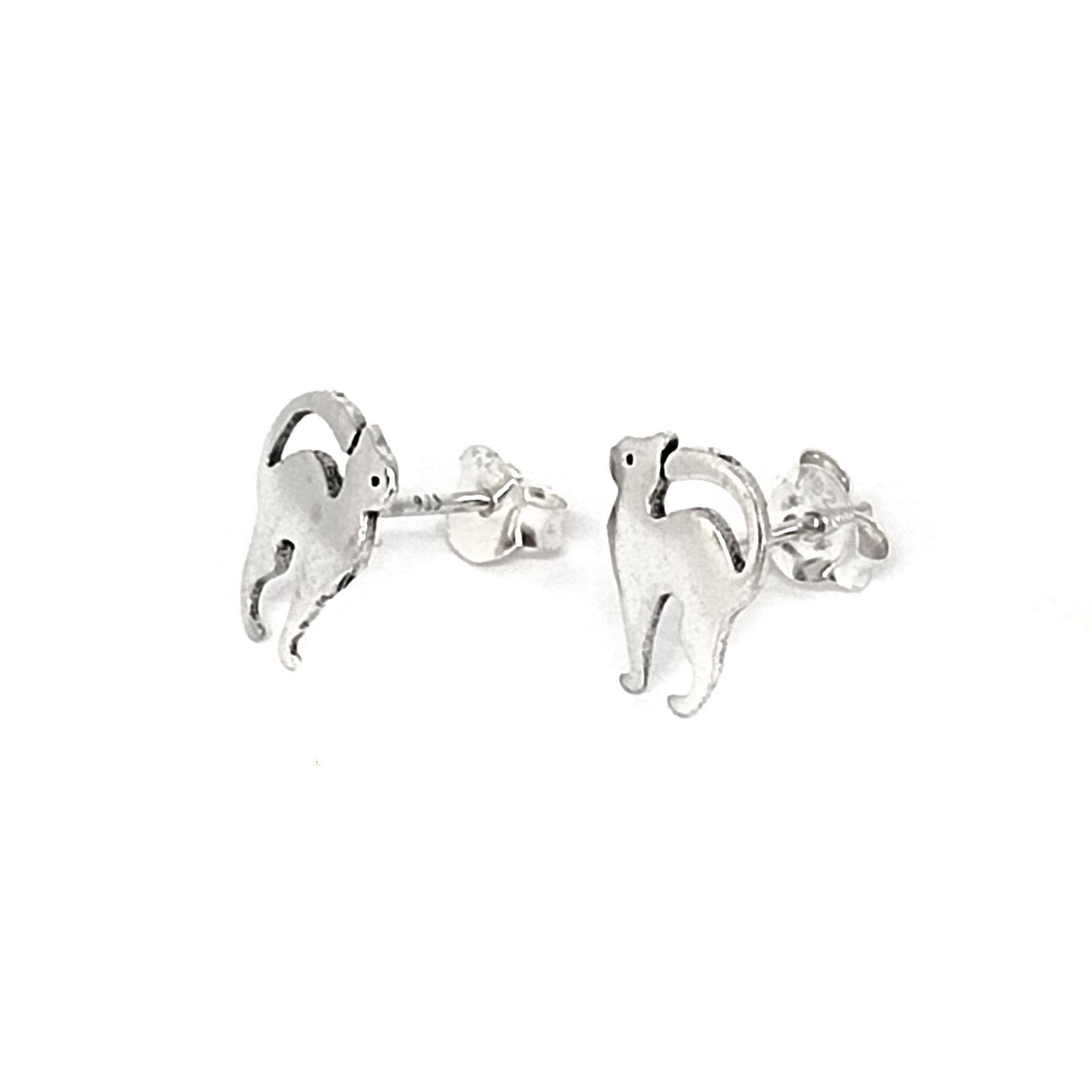 Aros Gato Perfil Plata Fina 925-2