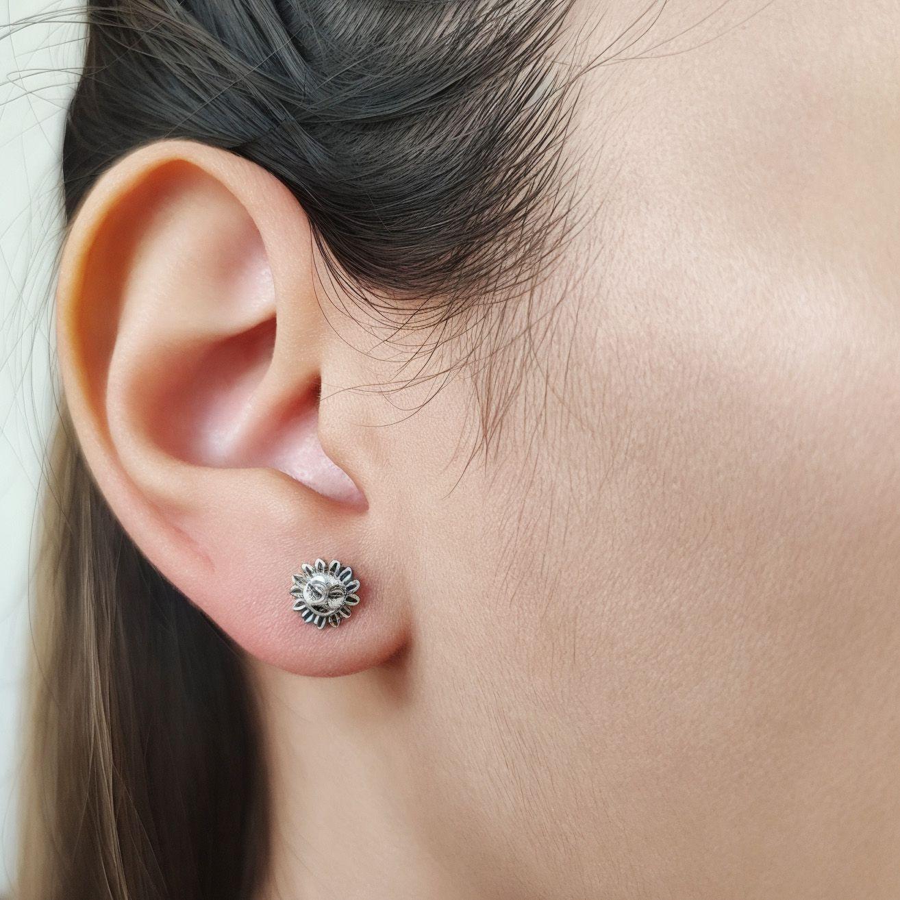 Aros Sol Plata Fina 925-3
