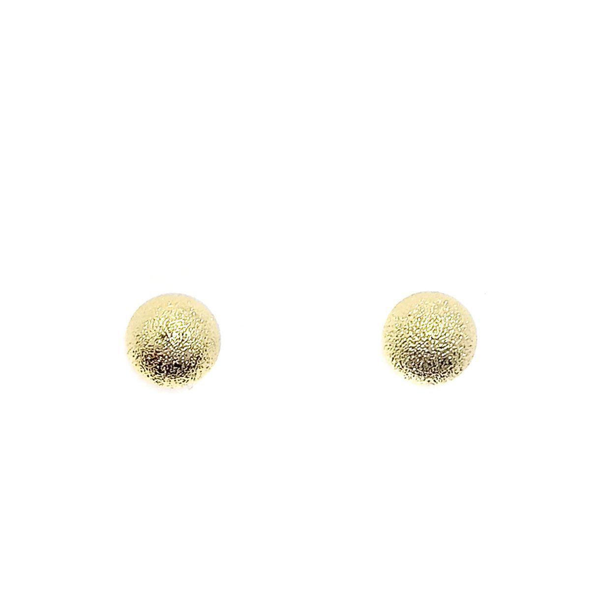 Aros Bola Satinada 8mm Enchapado Oro 18K-0