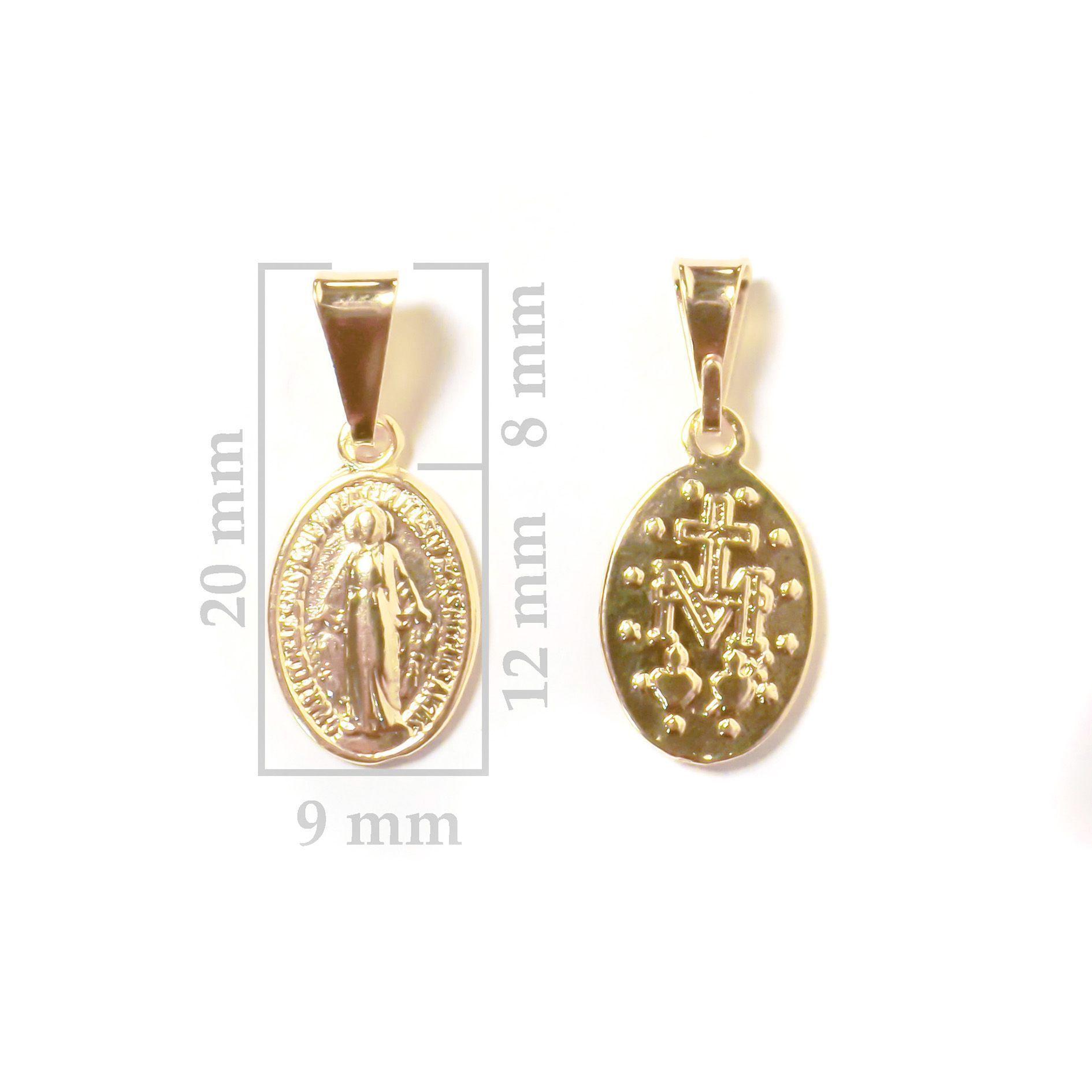 Colgante Medalla Virgen de los Rayos 9mm Enchapado Oro 18K-3