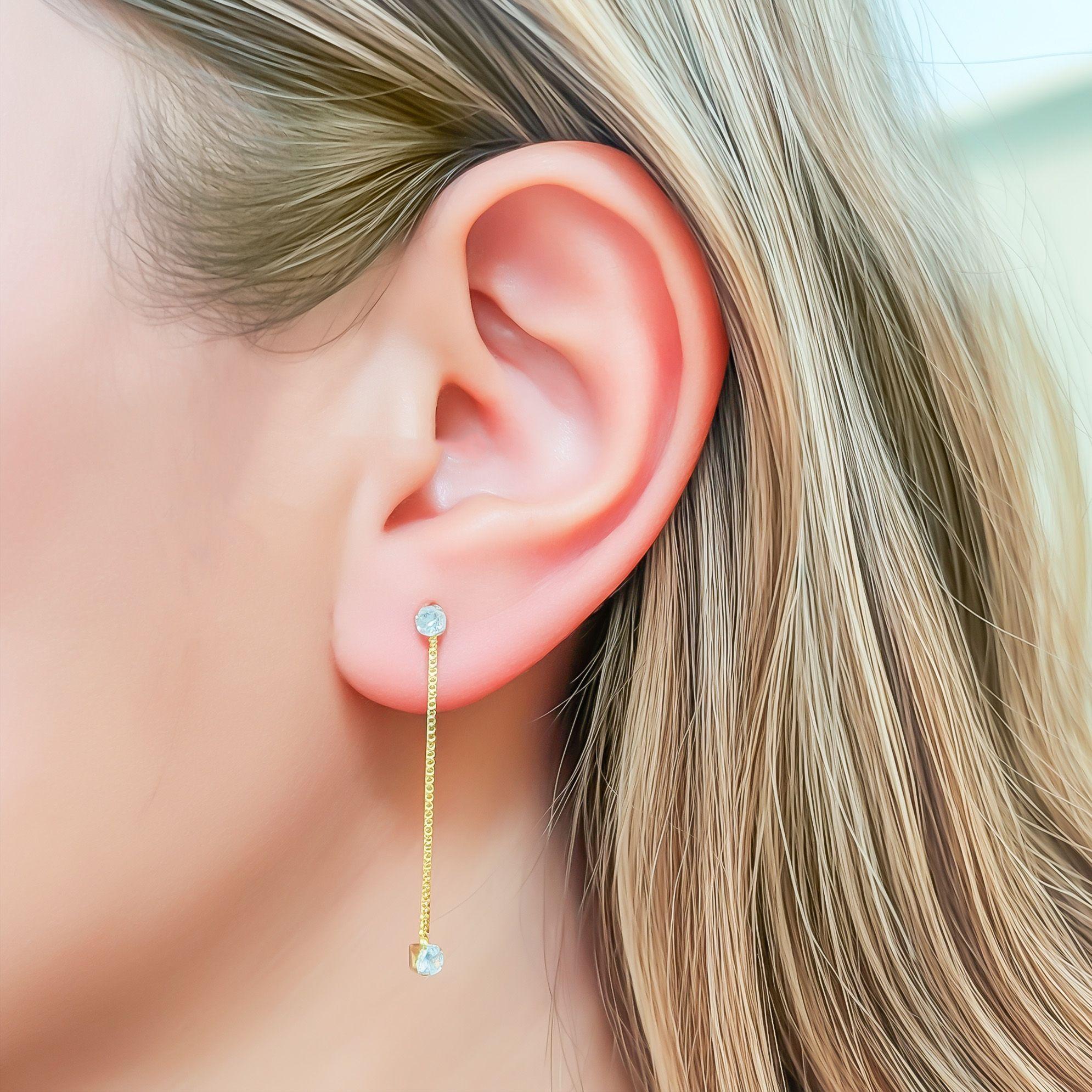 Aros Amaia Colgantes 2 Circones Enchapado Oro 18K-2
