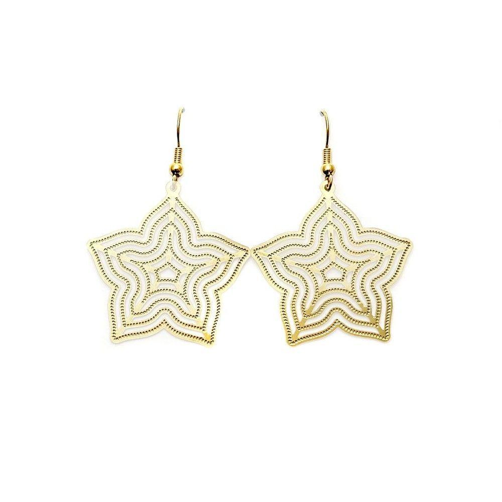 Aros Flor Enchapado Oro 18K-0