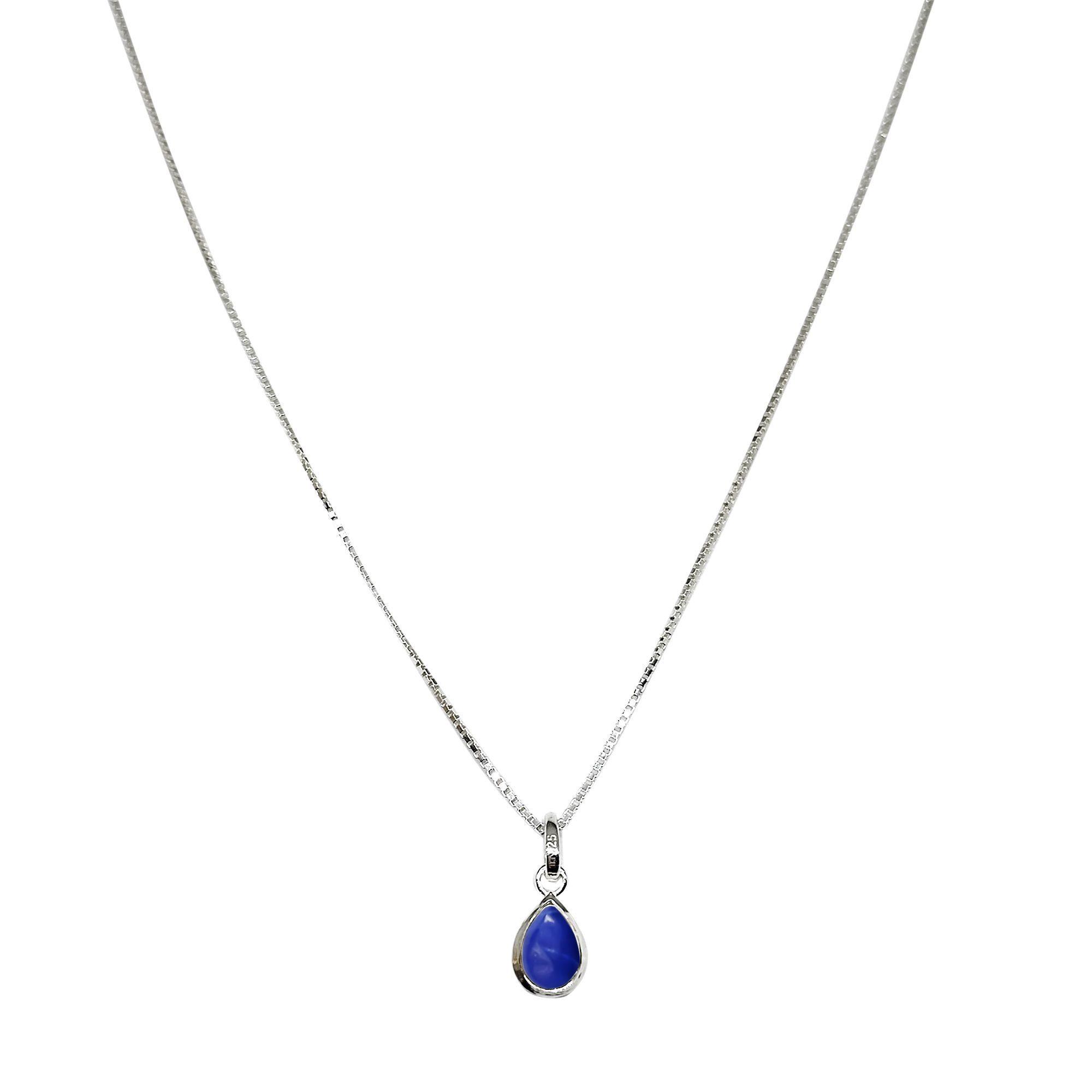 Collar Meena Gota Lapislázuli Plata Fina 925-0