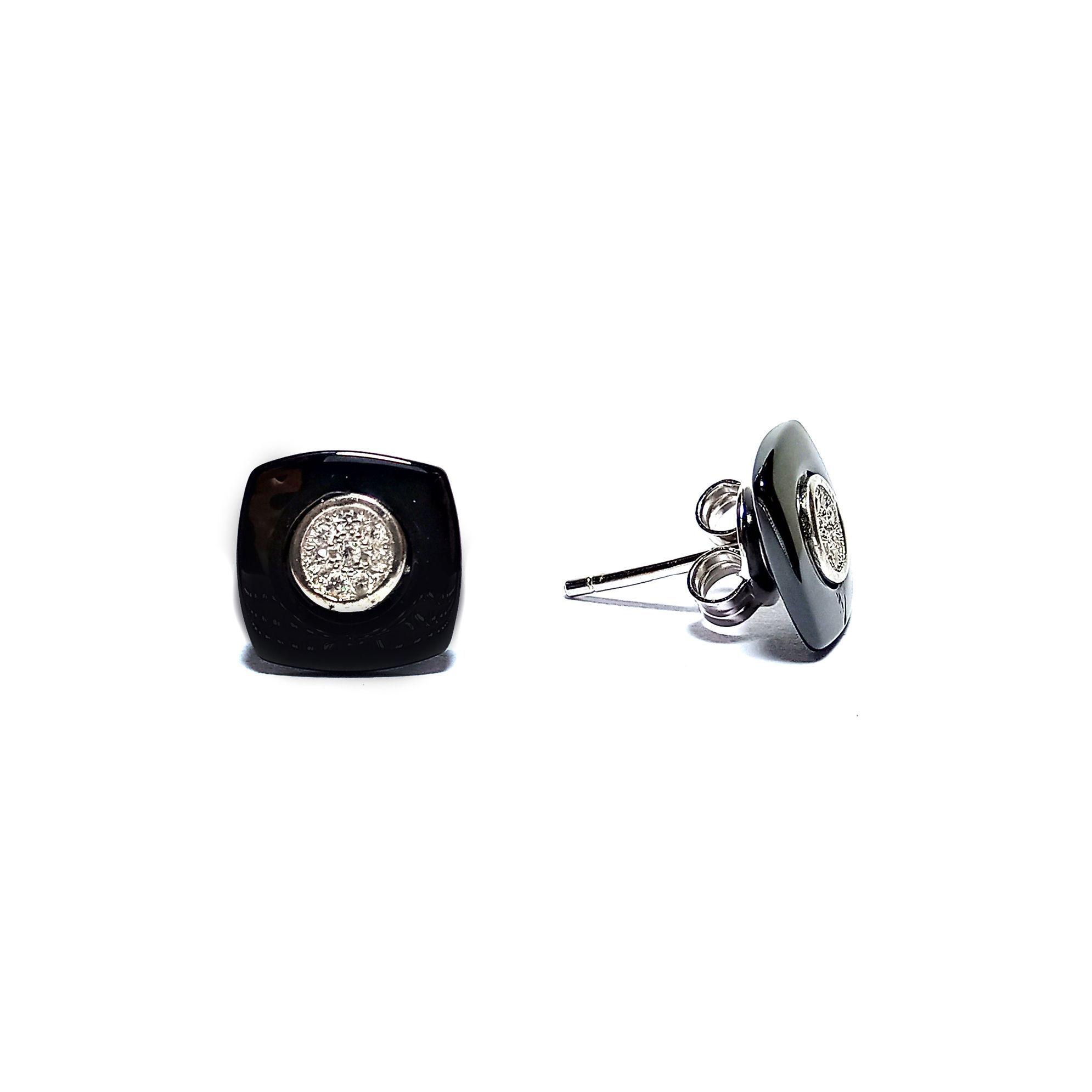  Aros Circón Cuadrado Plata Fina 925-2