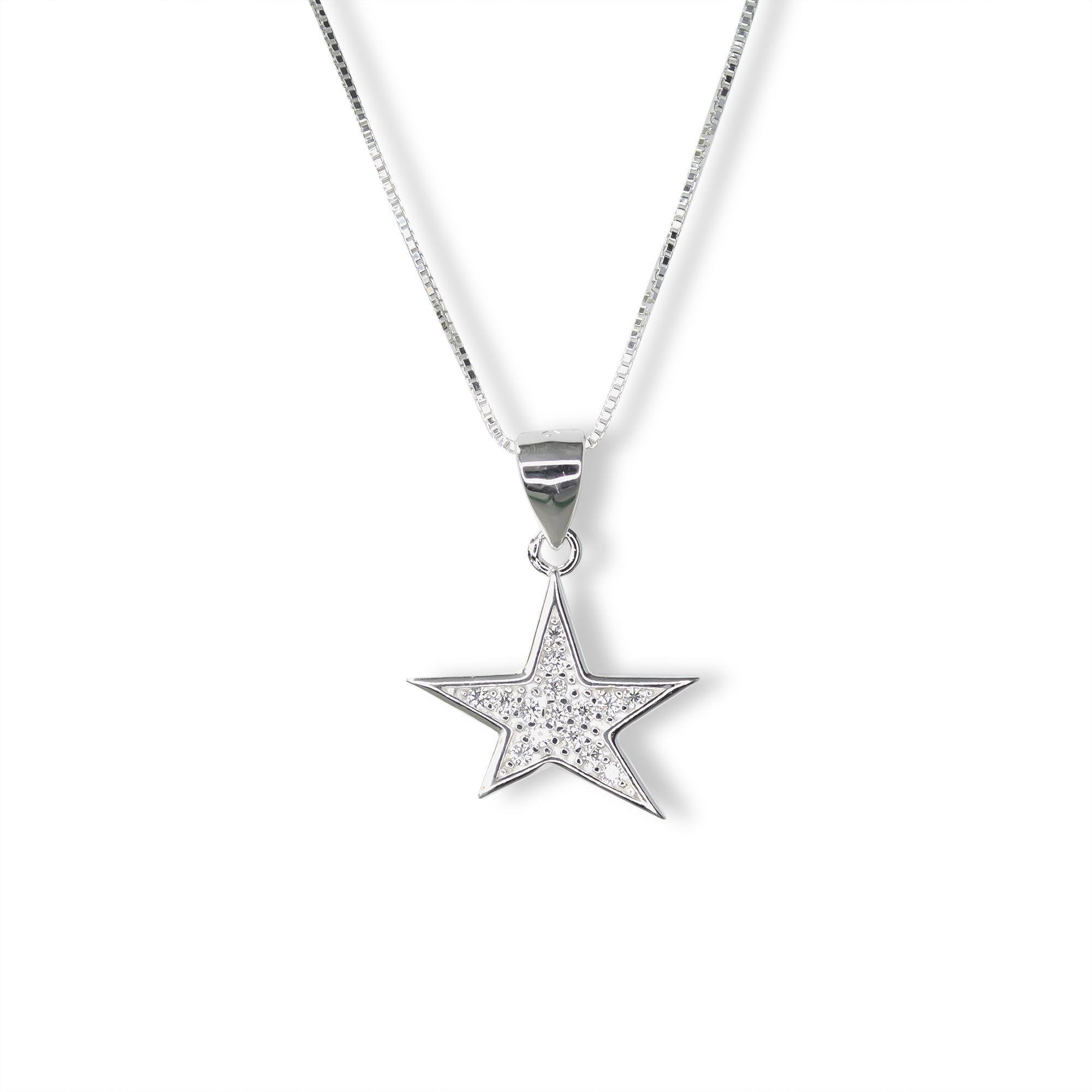 Collar Estrella Circón Plata Fina 925-2