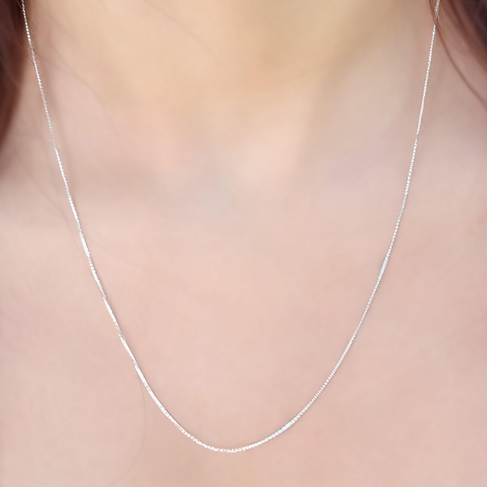 Cadena Box  Veneciana 50cm Plata Fina 925-2