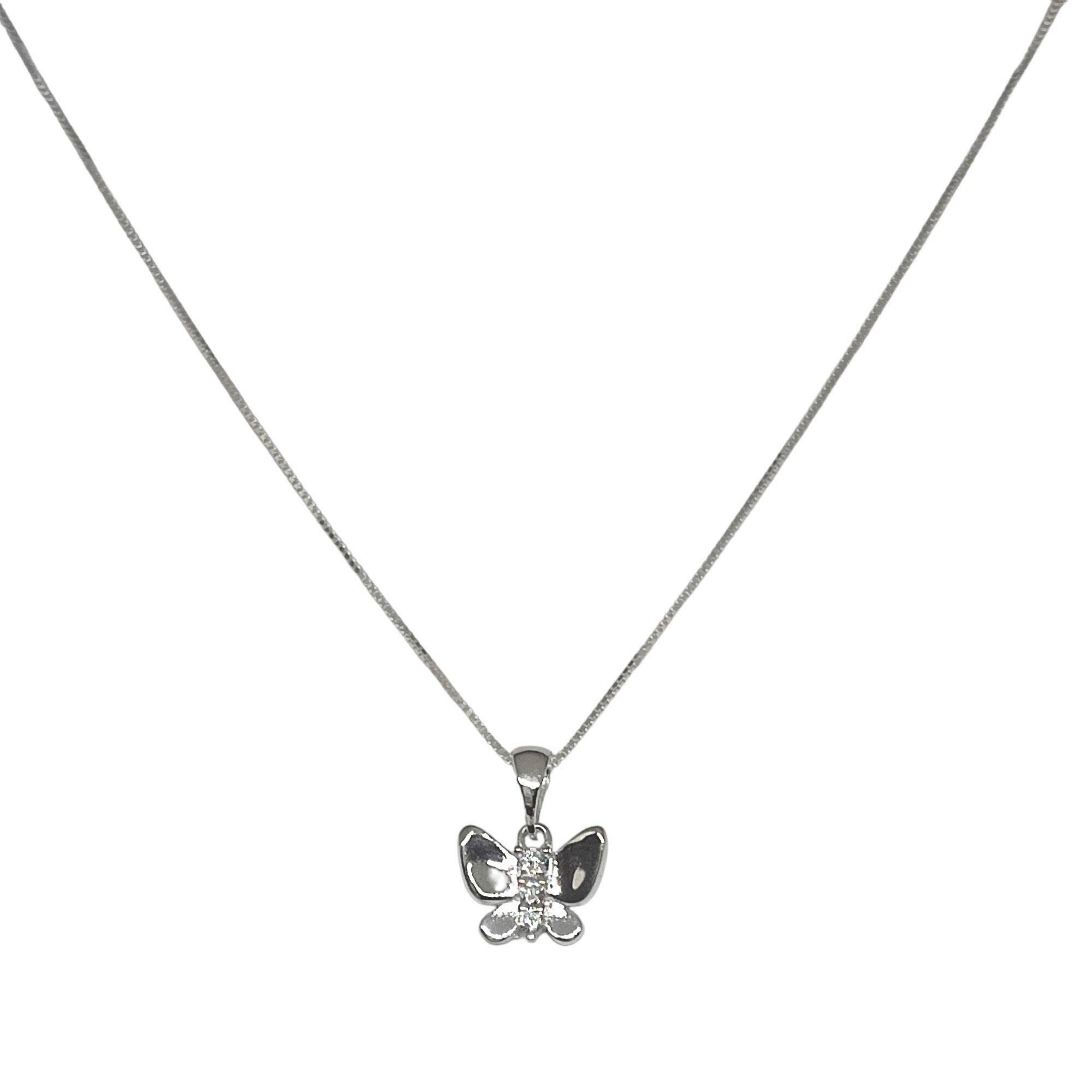 Collar Mariposa Circón Plata Fina 925-2