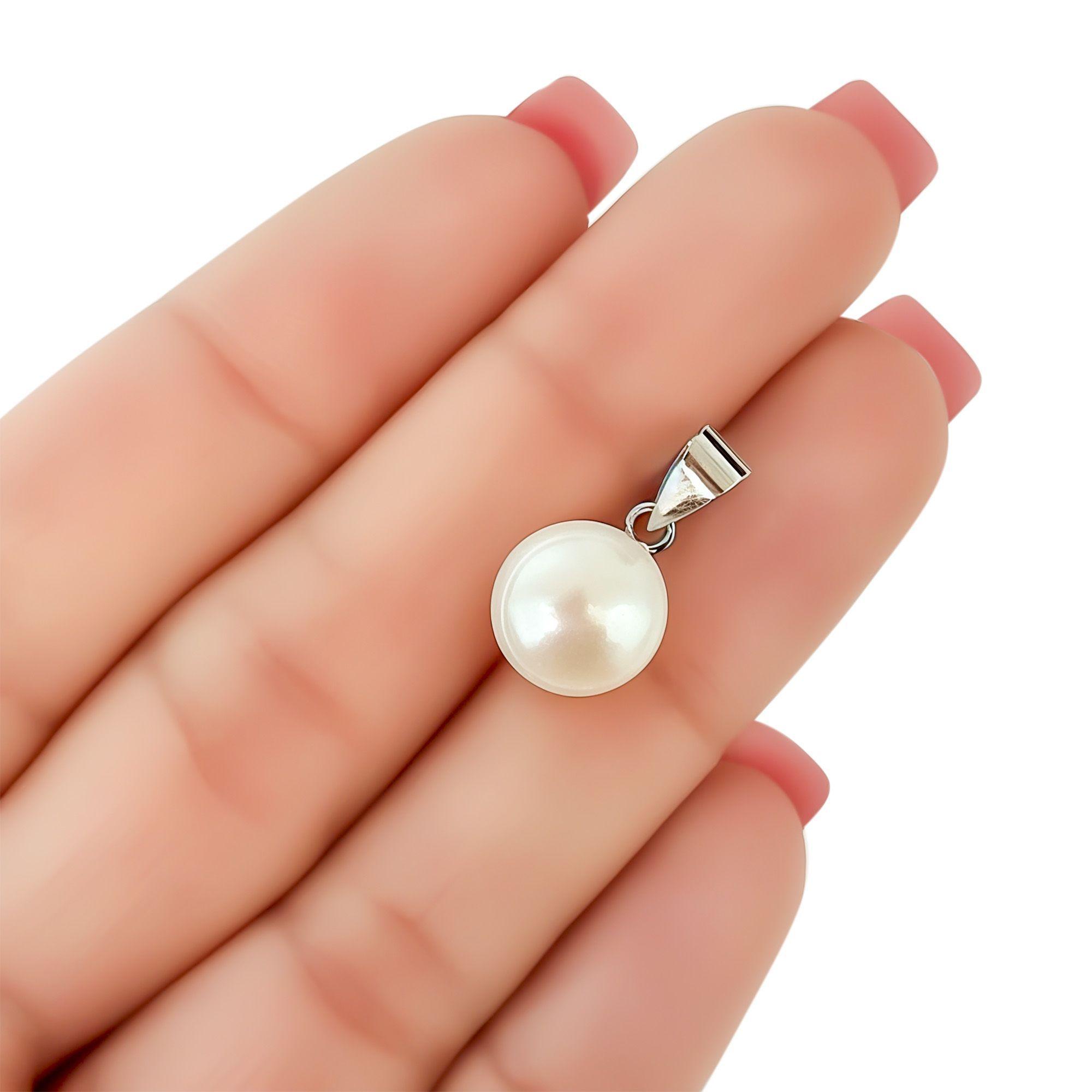 Colgante Perla De R o 10mm Plata Fina 925-3