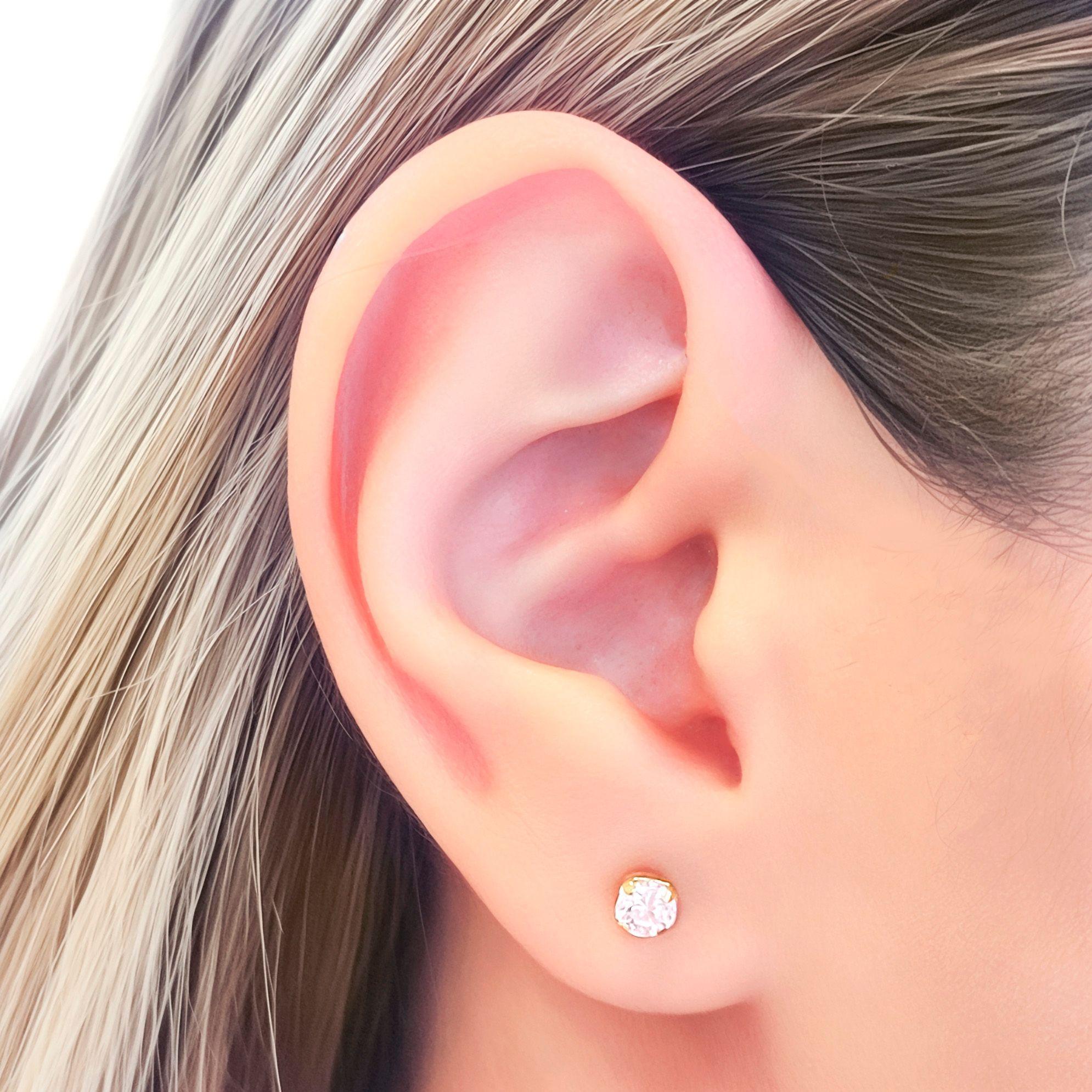 Aros Beb Circ n 4mm Rosado Enchapado Oro 18K-2
