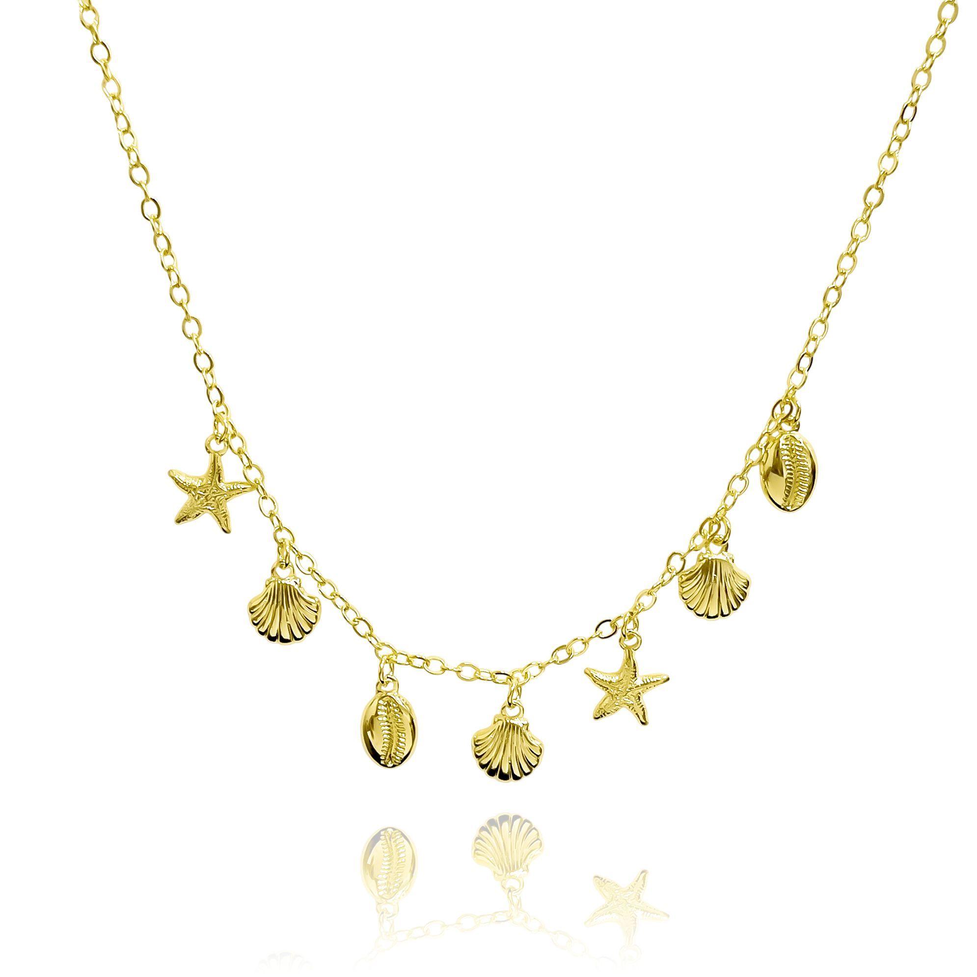 Collar Choker Chiches Marinos Enchapados Oro 18K-2