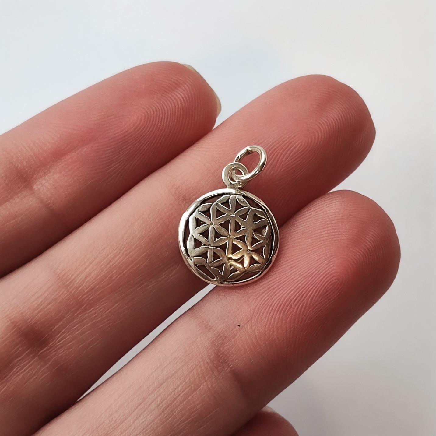 Colgante Flor De La Vida Mini Plata Fina 925-2
