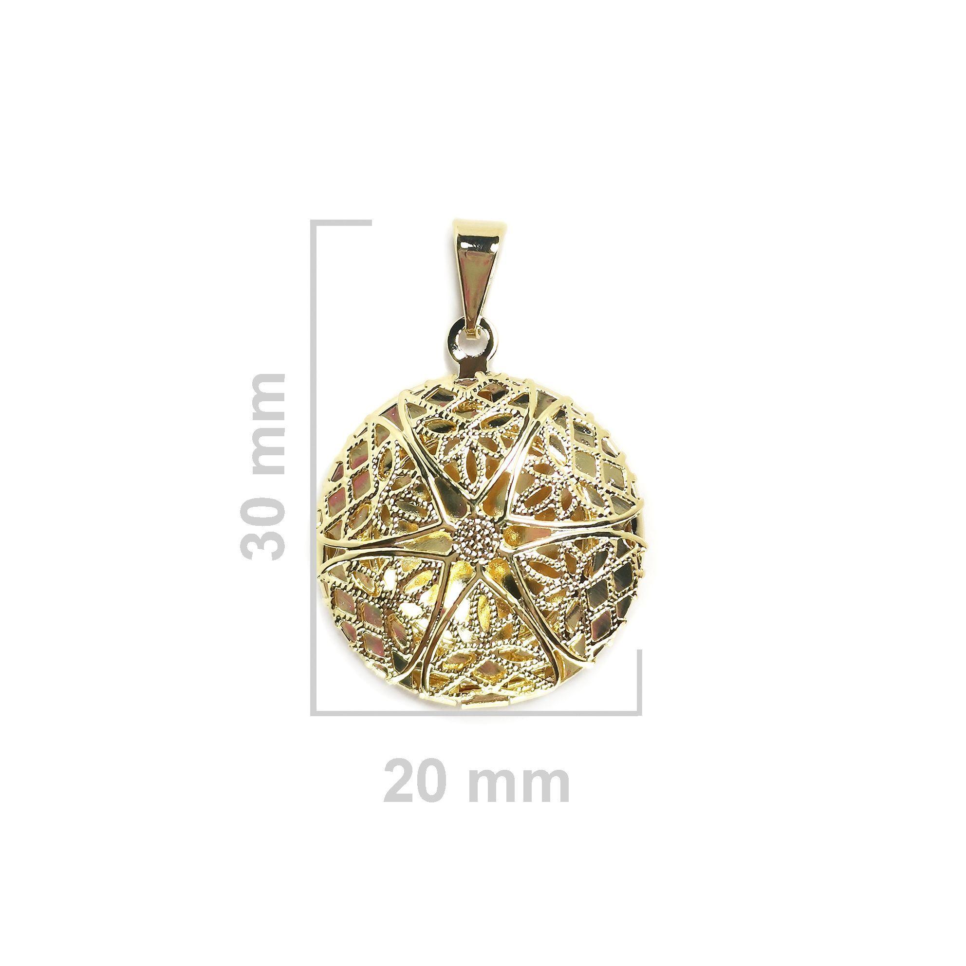 Colgante Guardapelo Redondo Filigrana Enchapado Oro 18K-2