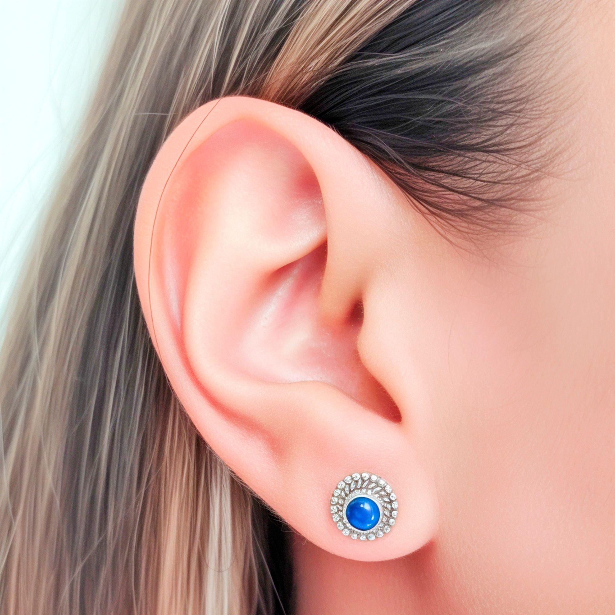 Aros Kiara Lapislázuli Plata Fina 925-2