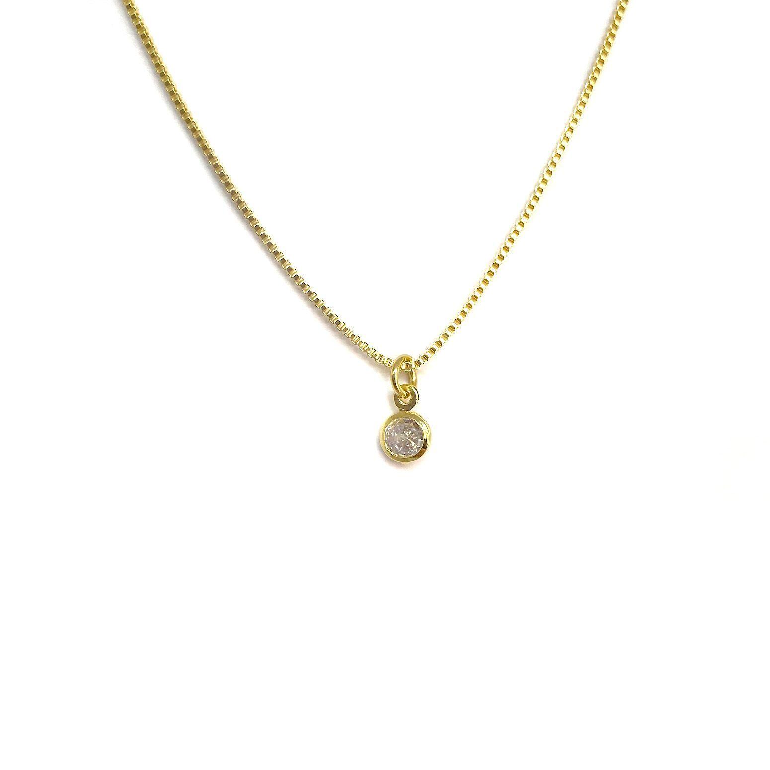 Collar Punto De Luz 42cm Enchapado Oro 18K-0