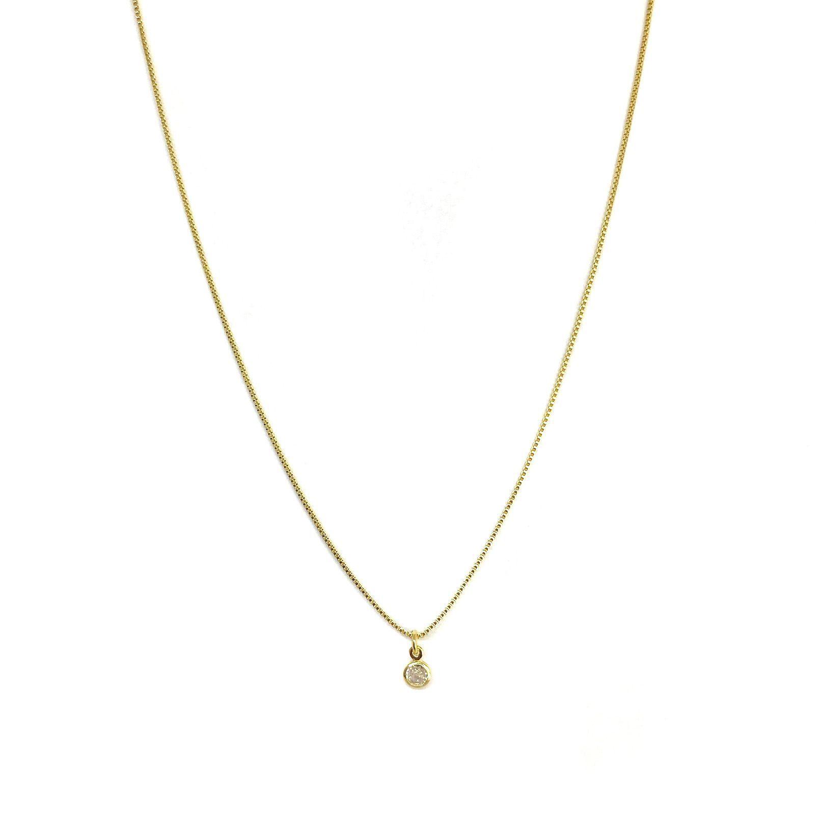 Collar Punto De Luz 42cm Enchapado Oro 18K-2