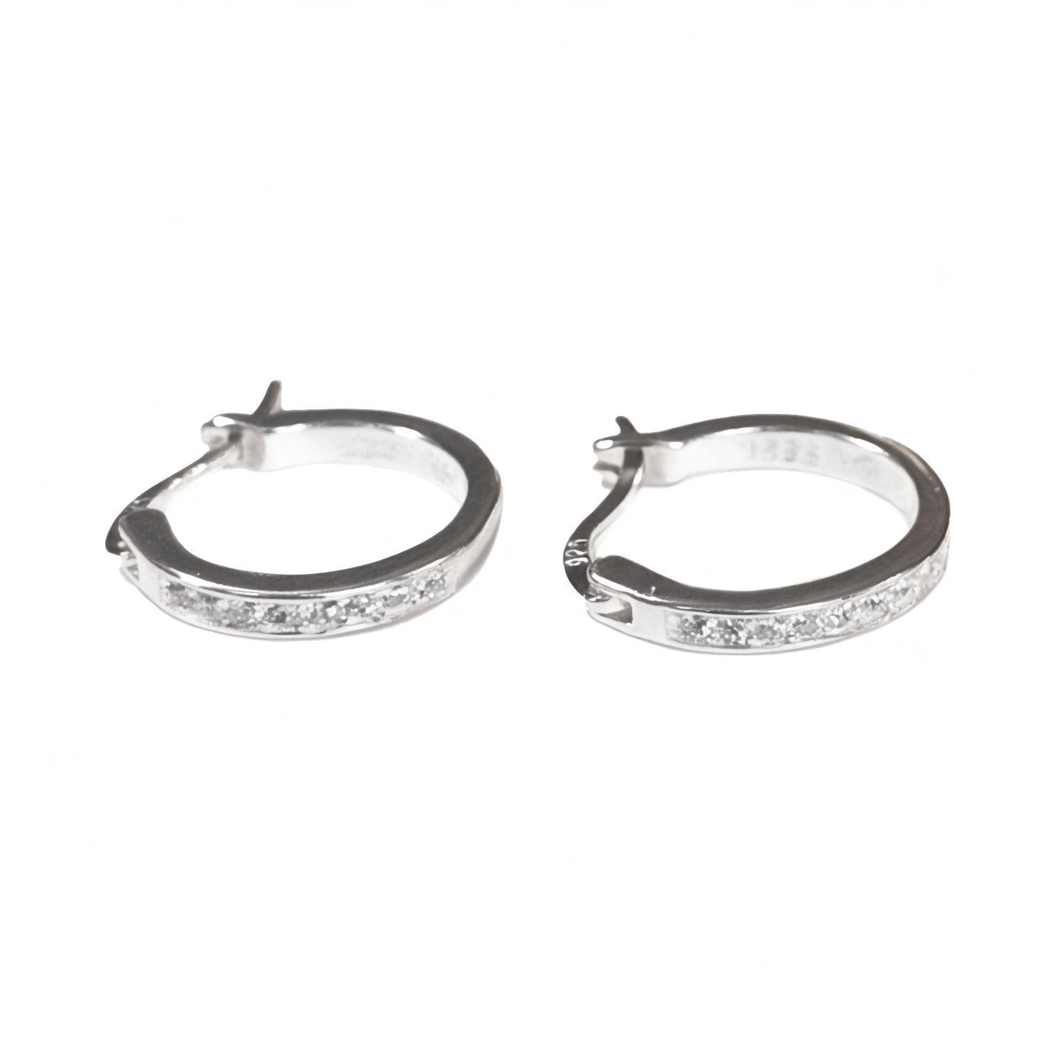 Aros Argolla Nataly Circón 14mm Plata Fina 925-1