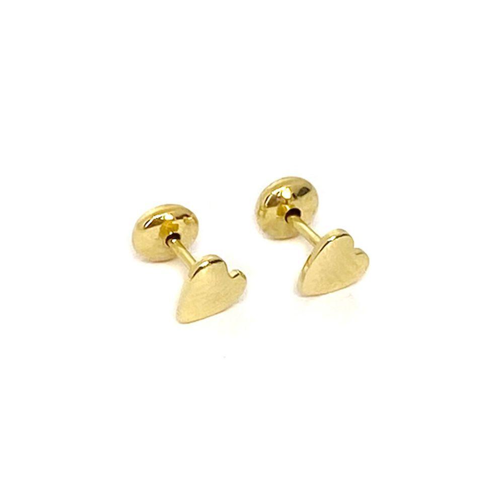 Aros Bebé Corazón Tierno Enchapado Oro 18KA-0