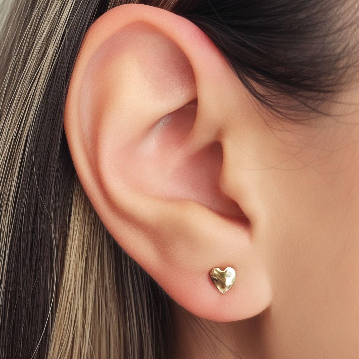 Aros Bebé Corazón Tierno Enchapado Oro 18KA-1