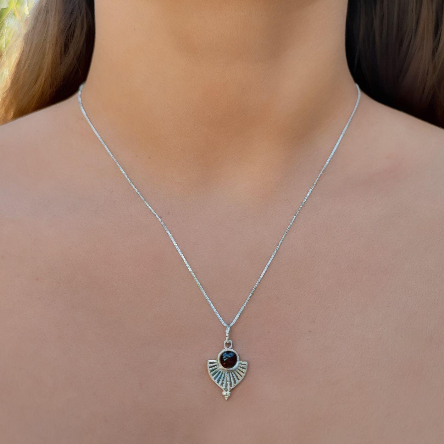 Collar Hari Granate Plata Fina 925-1