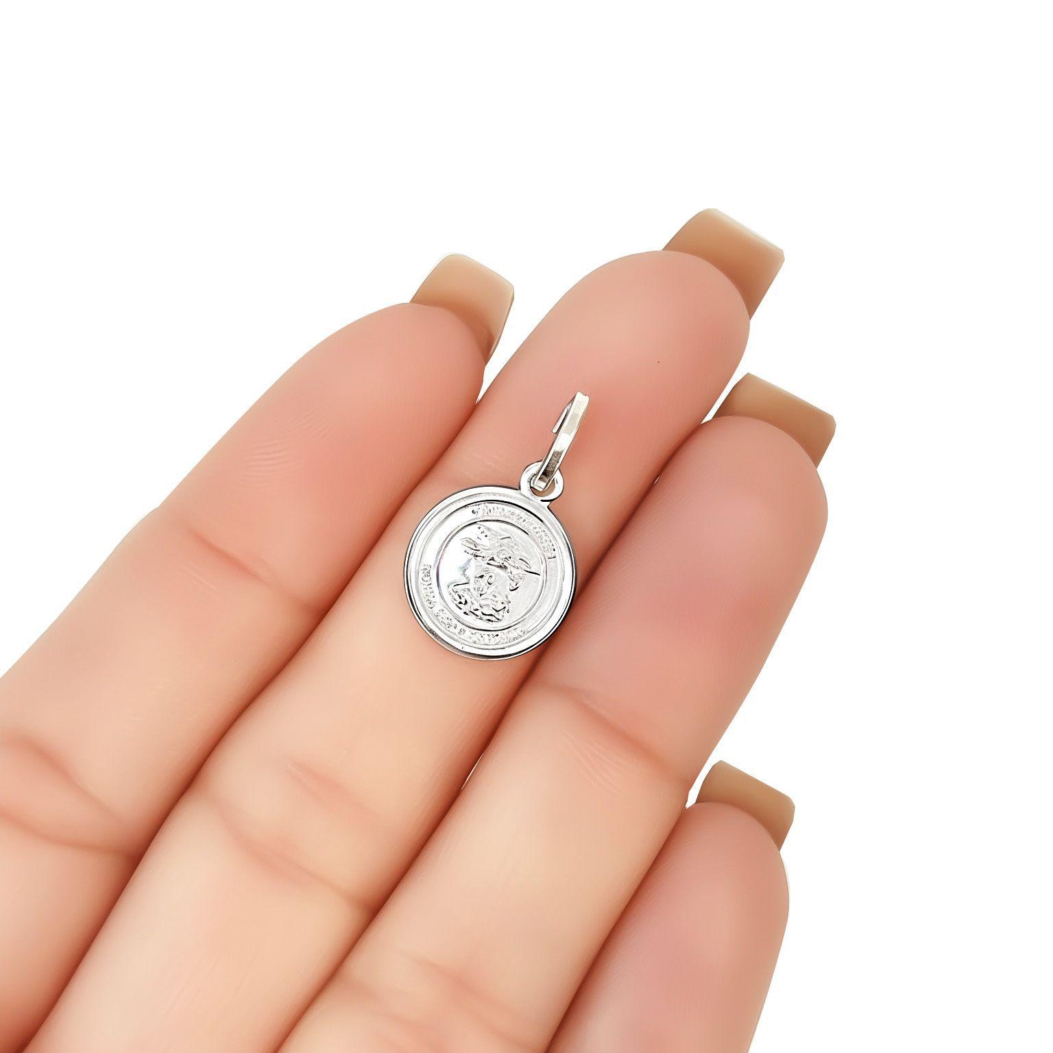 Colgante Medalla San Miguel Arcangel 12mm mini Plata Fina 925-2