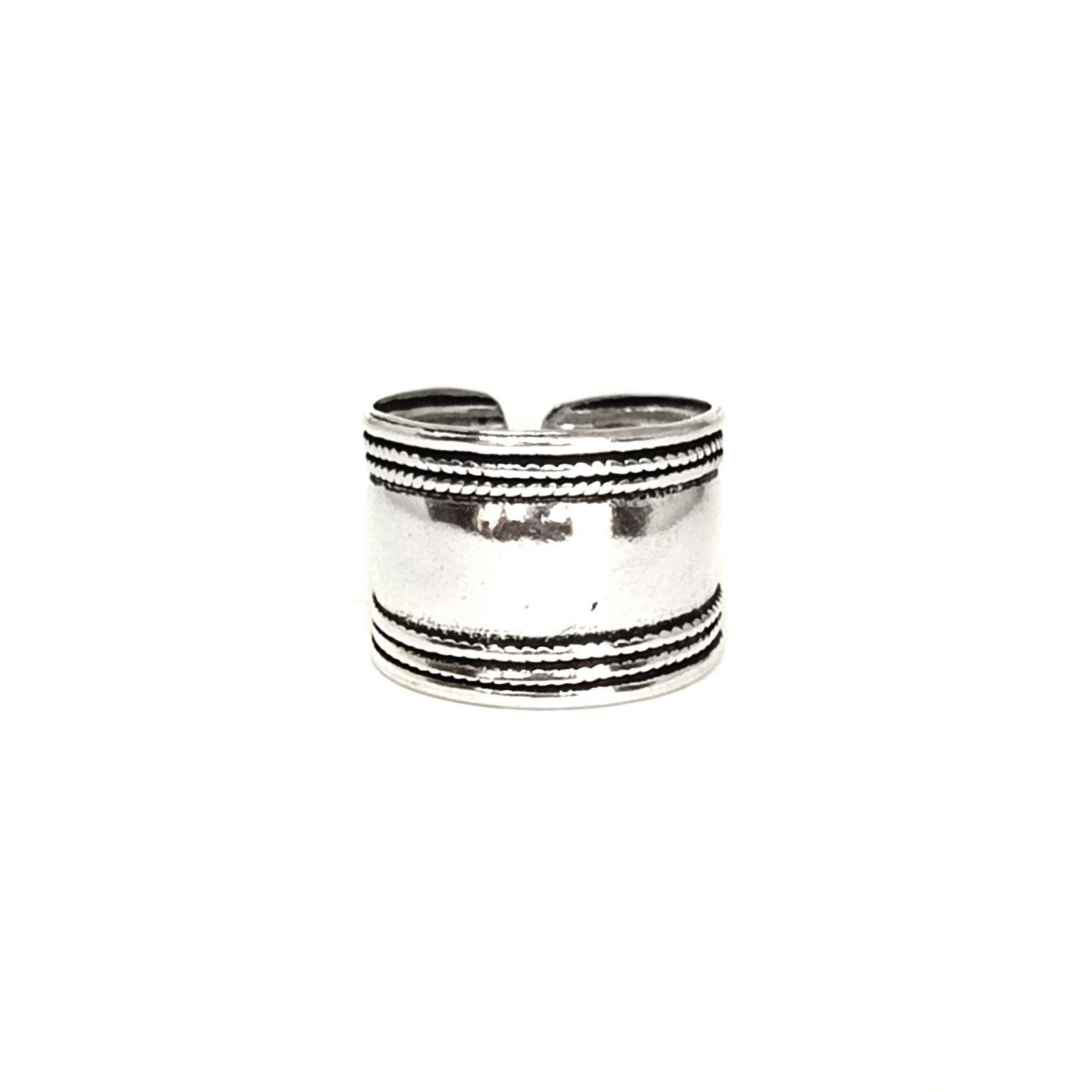 Anillo Liso Ancho Plata Fina 925 envejecida-0