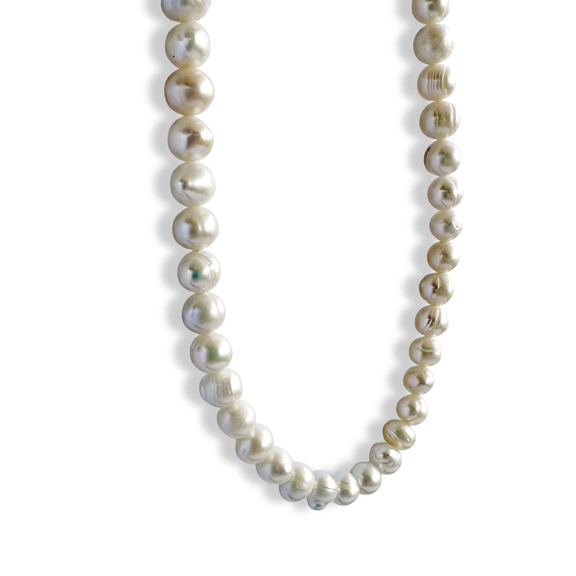 Collar Perla de Río Alba Plata Fina 925-3