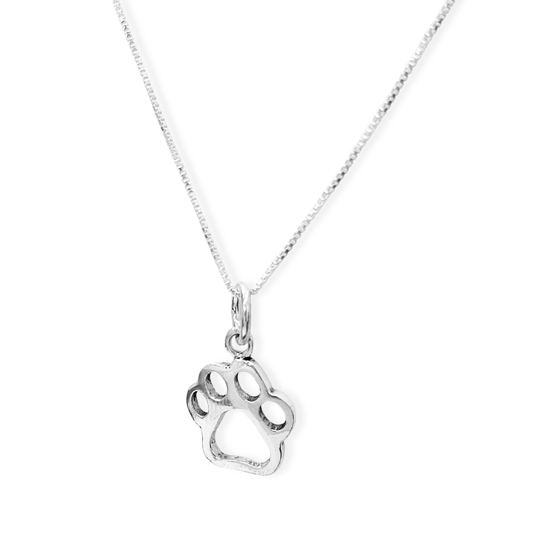Collar Huella Perro Calada Plata Fina 925-1