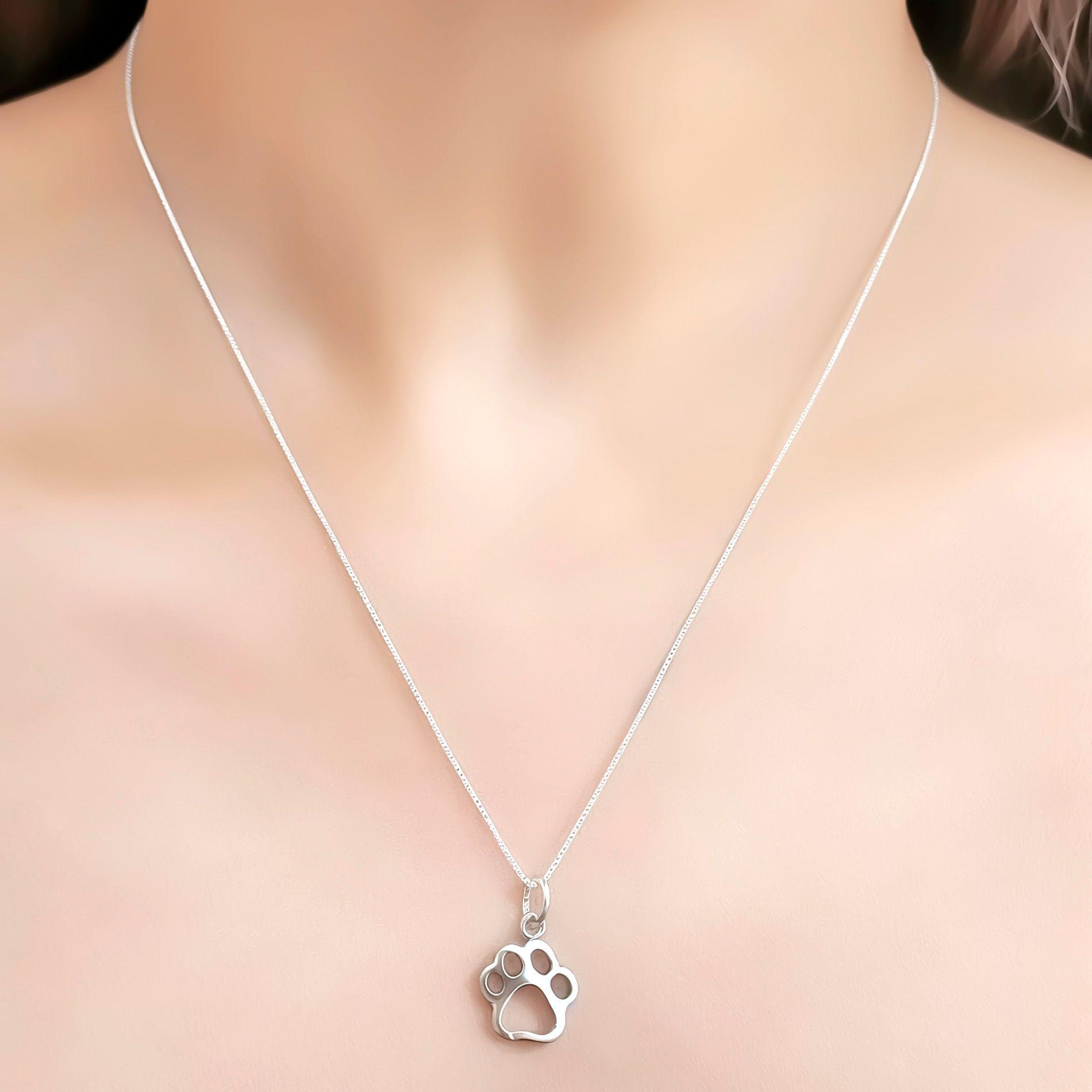 Collar Huella Perro Calada Plata Fina 925-2