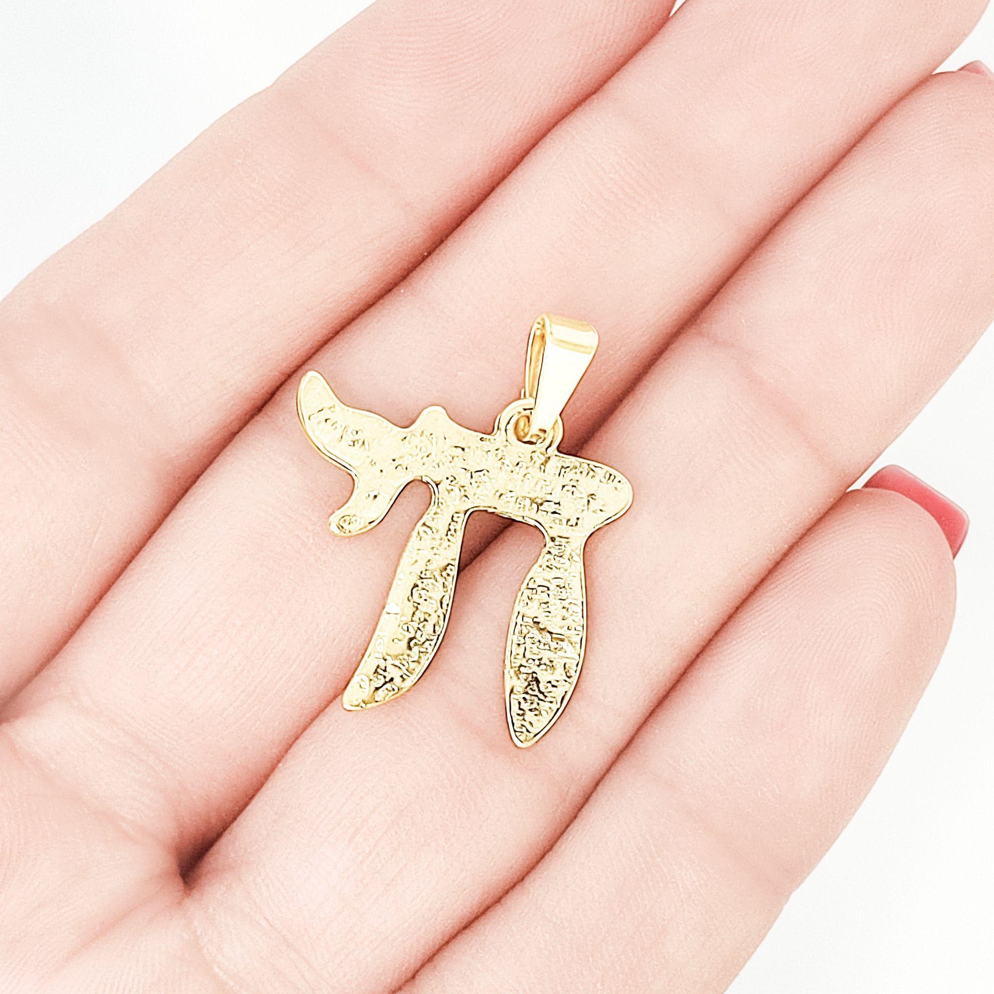 Colgante Jai Texturado Enchapado Oro 18K-2