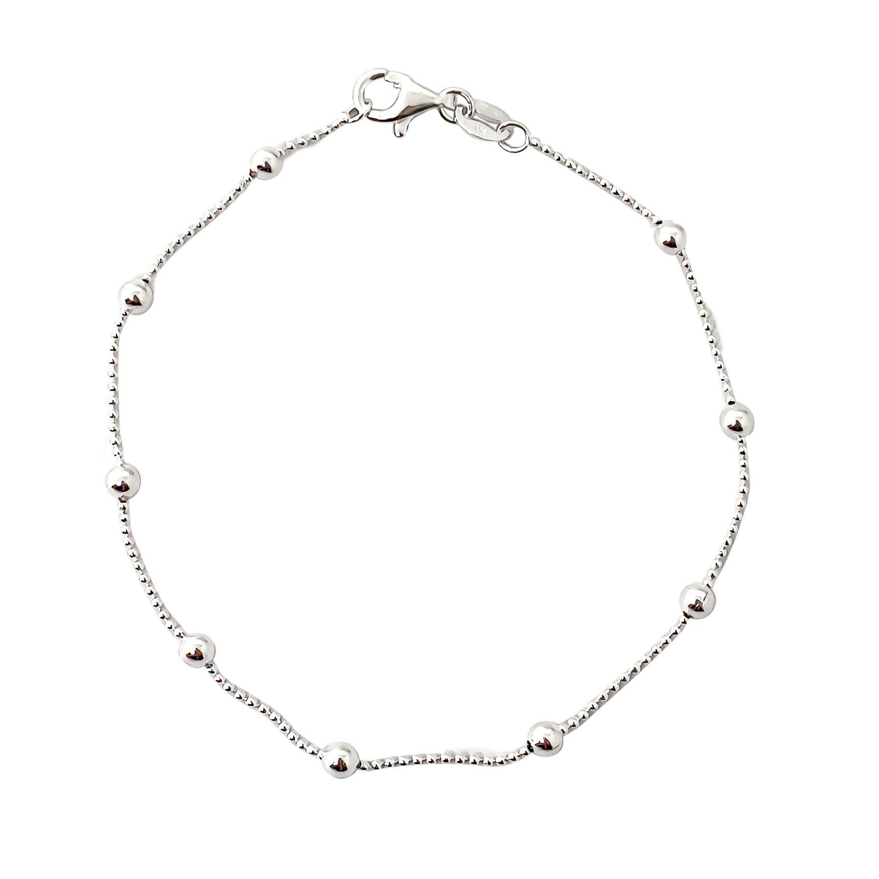 Pulsera Bolitas 19cm Plata Fina 925-0