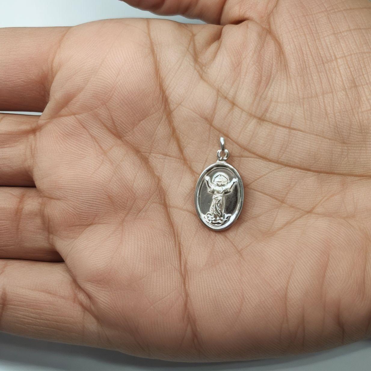 Colgante Medalla Divino Niño Plata Fina 925-2