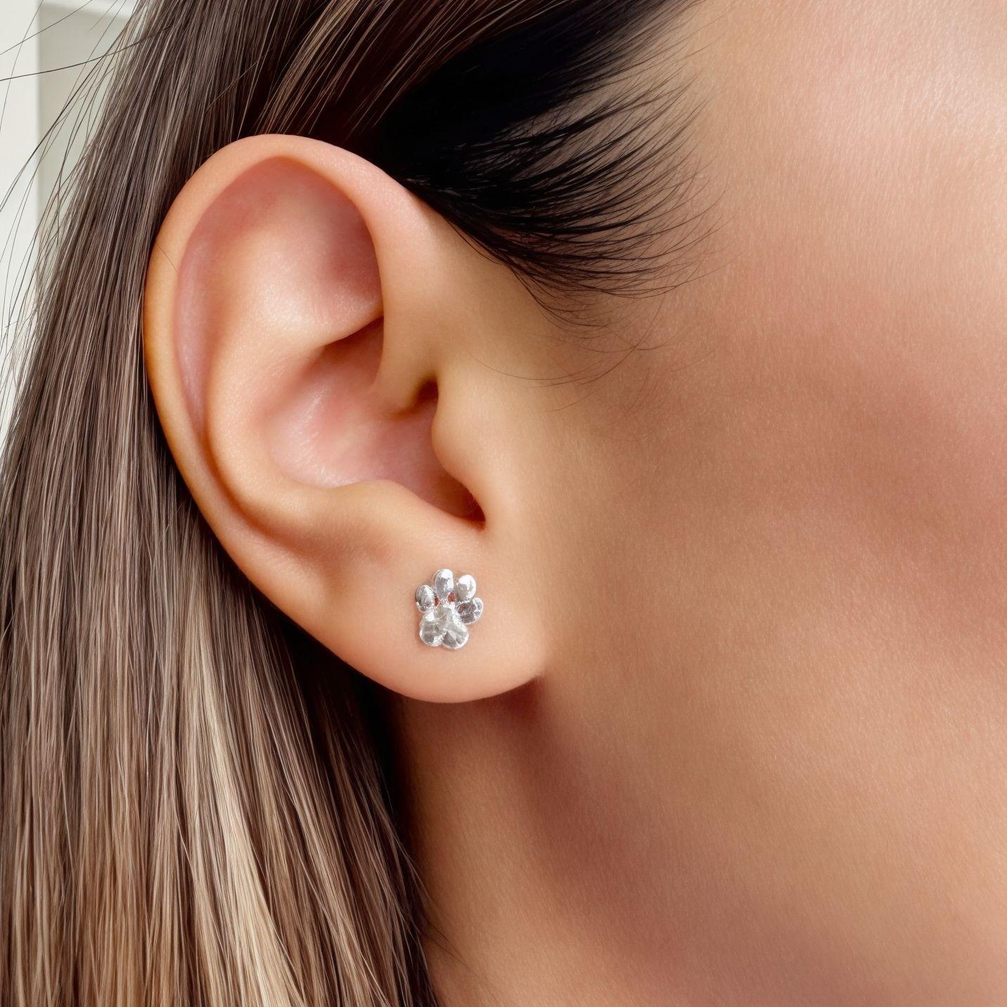 Aros Huella Perro 7mm Plata Fina 925-3