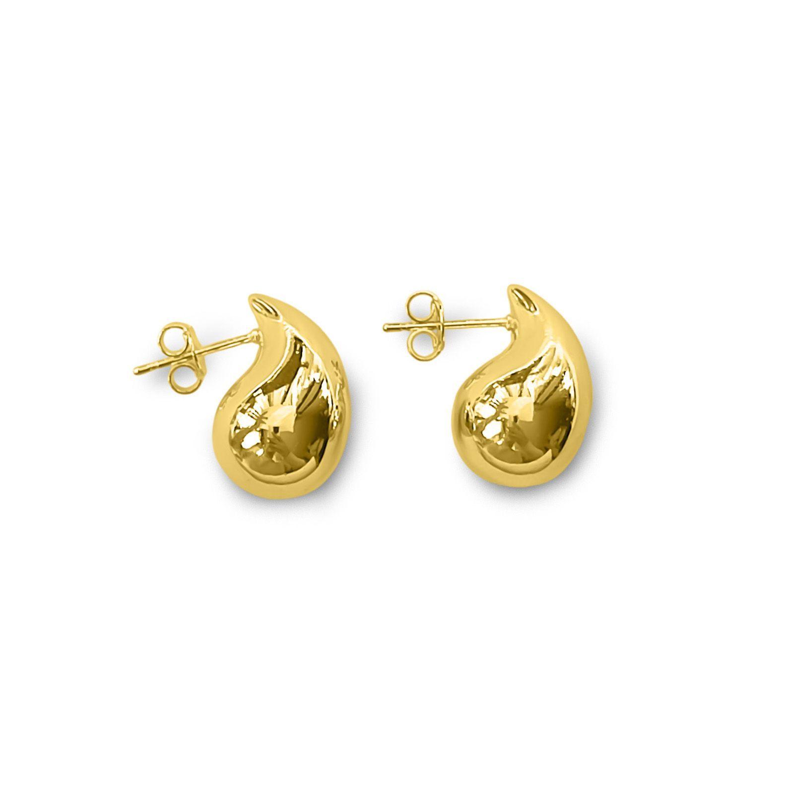 Aros Gloria Gota Inflada Enchapado Oro 18K-0