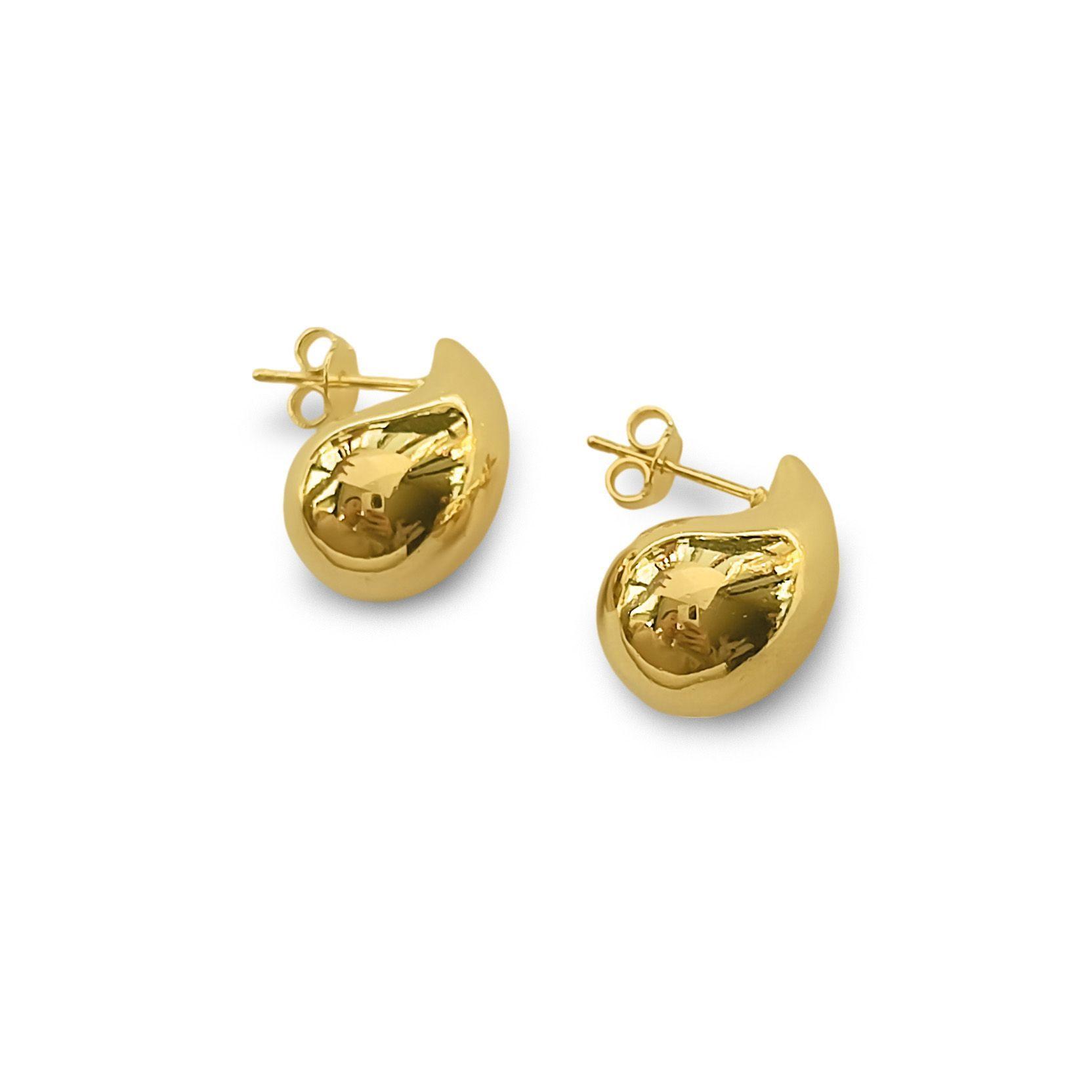 Aros Gloria Gota Inflada Enchapado Oro 18K-2