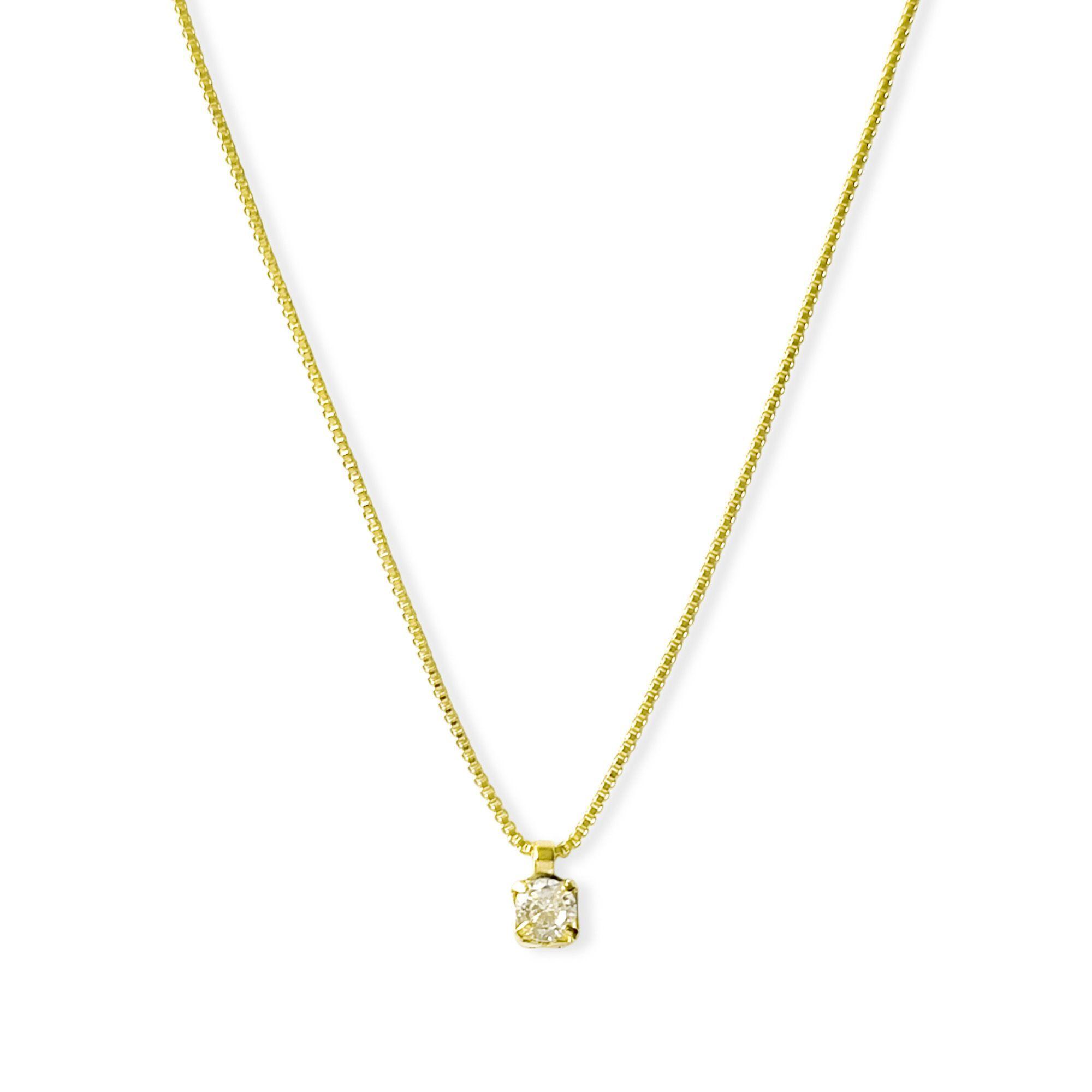 Collar Punto De Luz 3mm Cuadrado Enchapado Oro 18K-0