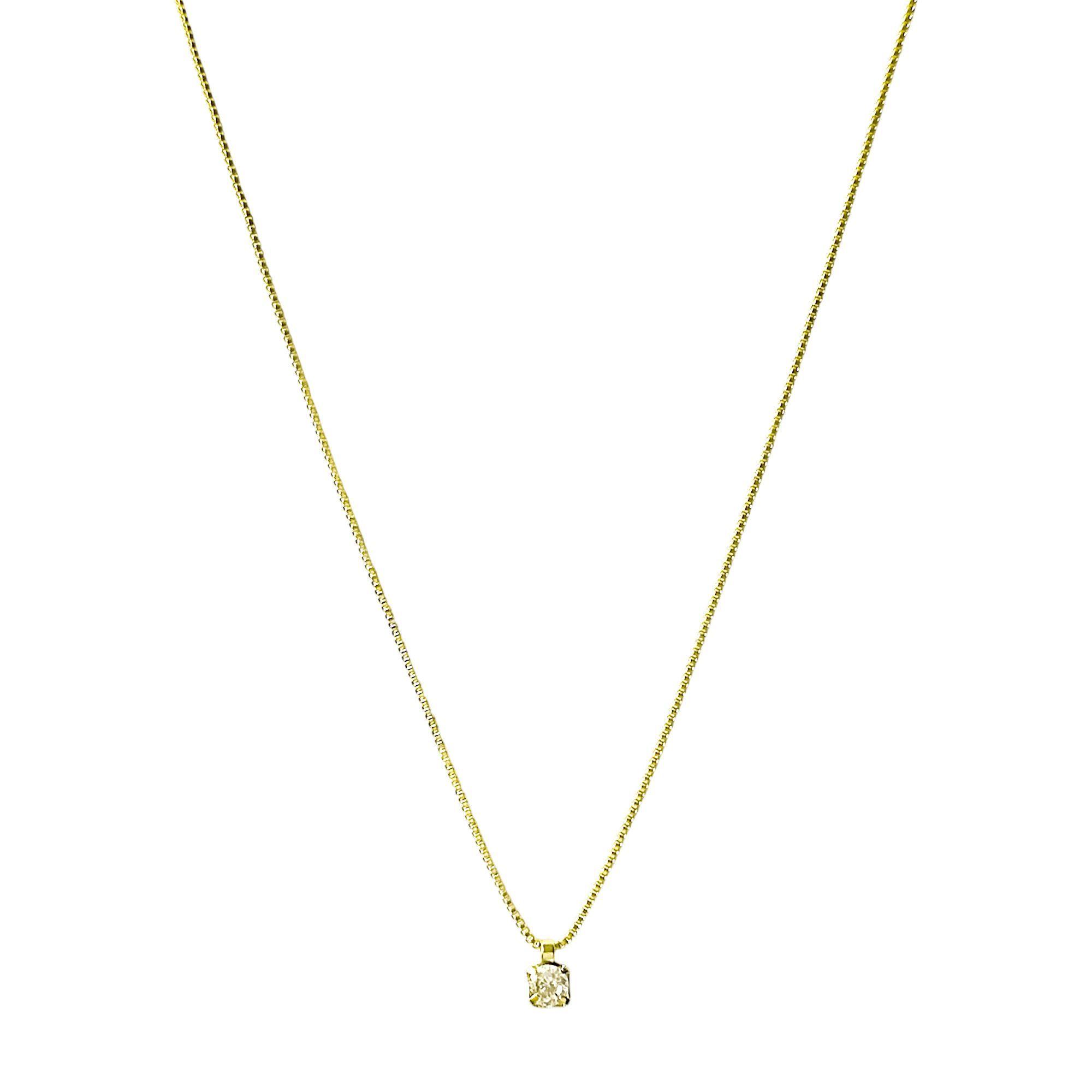 Collar Punto De Luz 3mm Cuadrado Enchapado Oro 18K-1