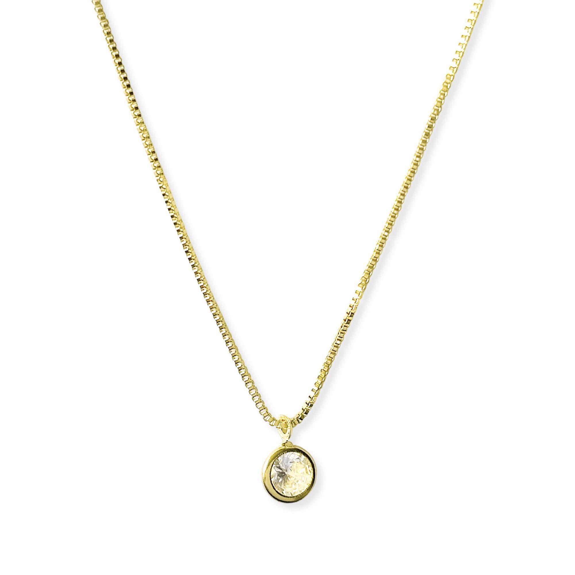 Collar Punto De Luz Redondo 5mm Enchapado Oro 18K-0