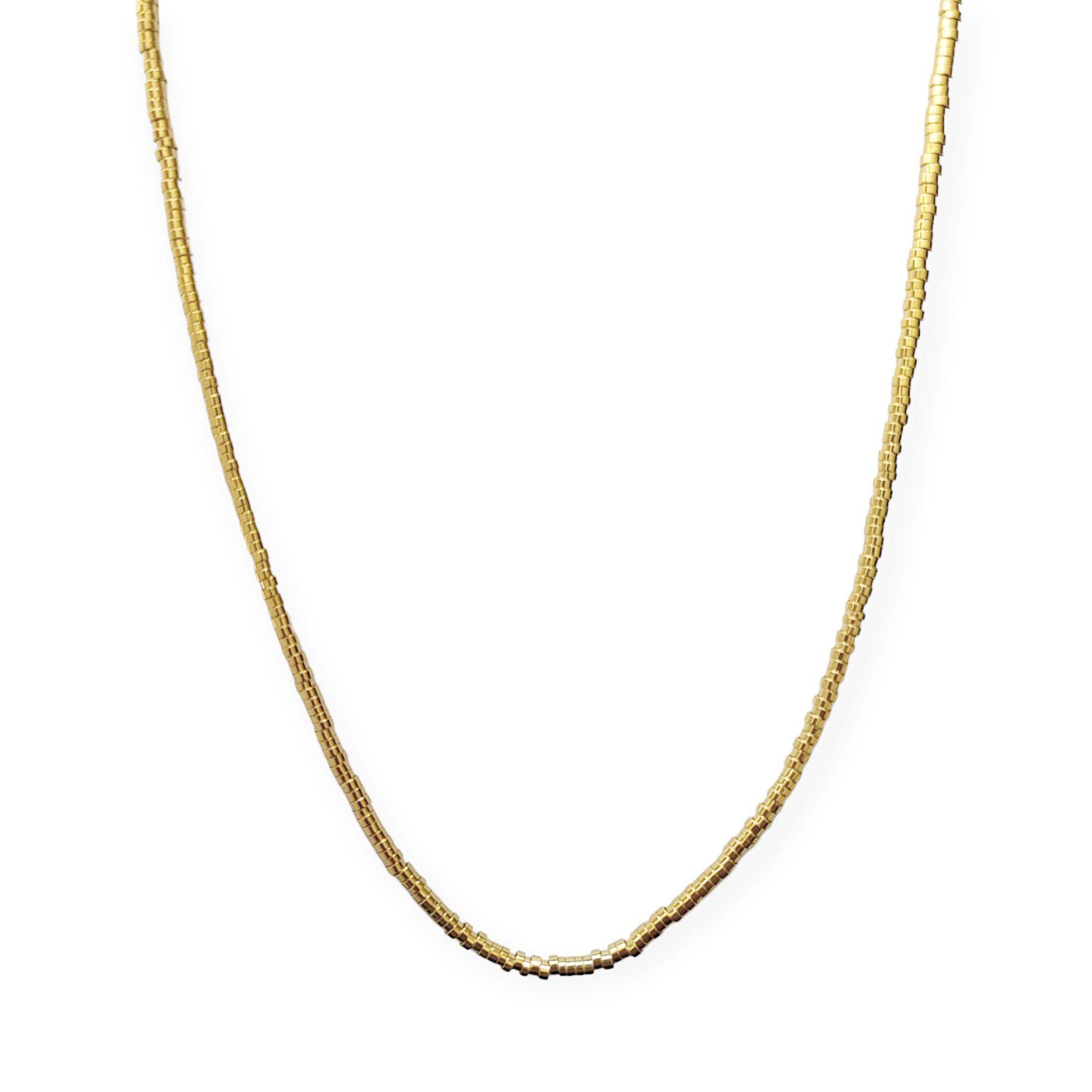 Collar Mostacillas Enchapado Oro 18K 50cm-2
