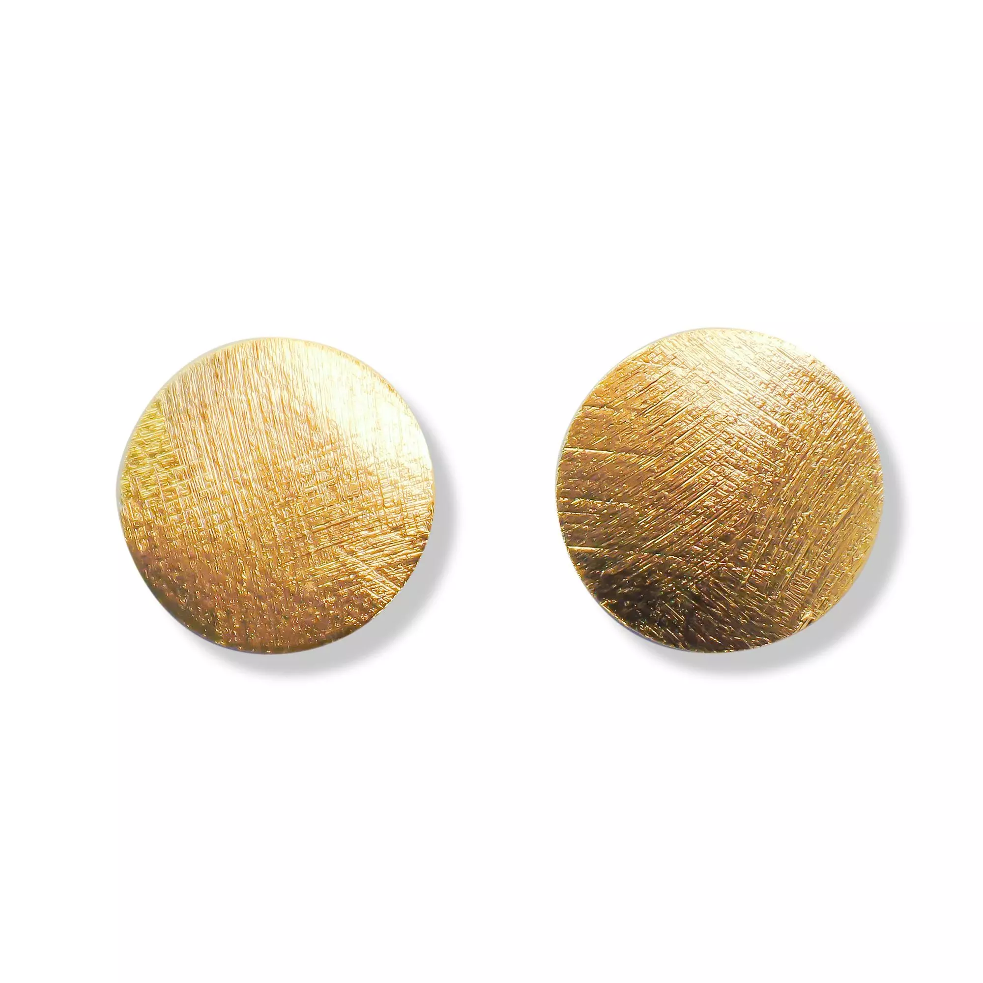 Aros Disco Satinado 13mm Enchapado Oro 18K-0