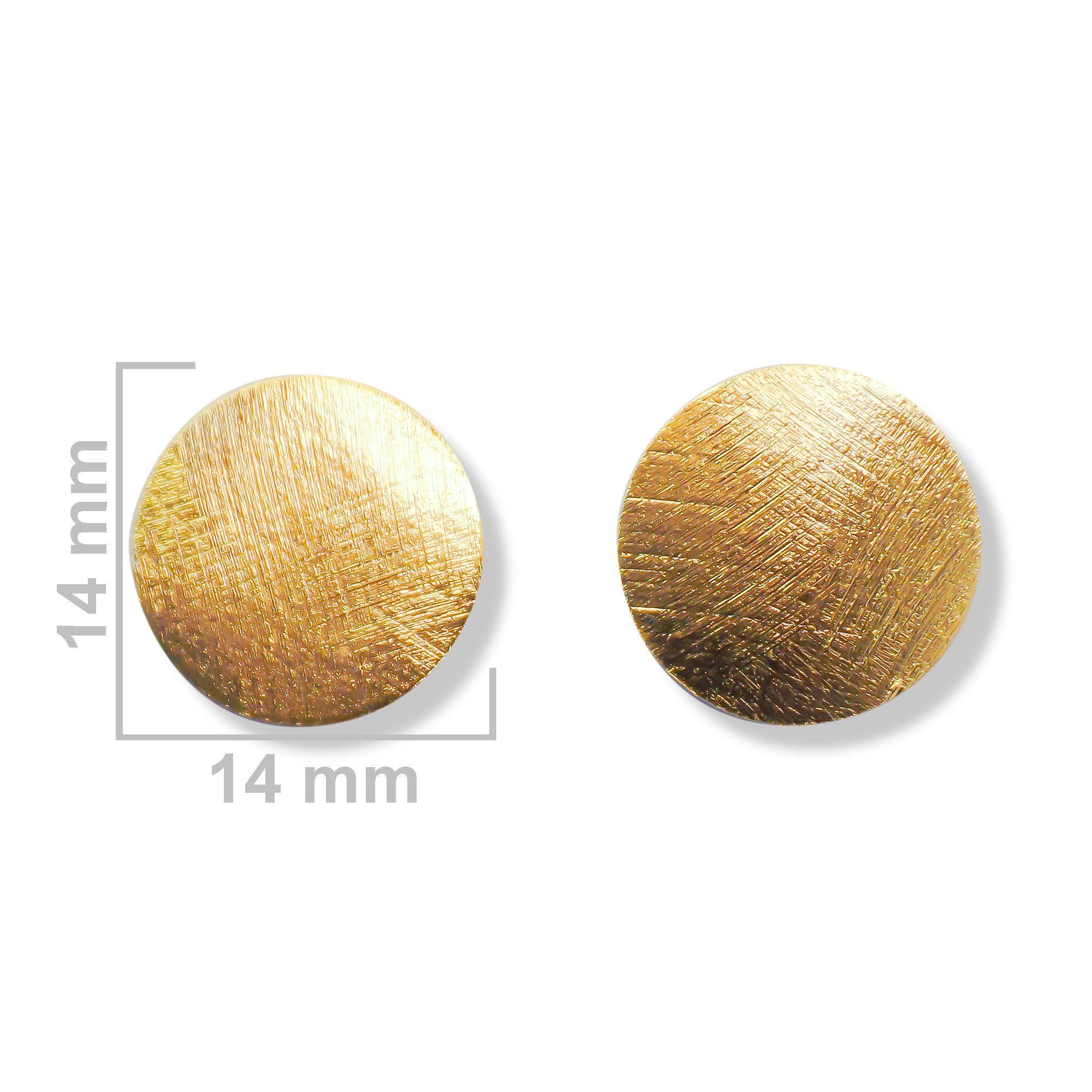 Aros Disco Satinado 13mm Enchapado Oro 18K-1