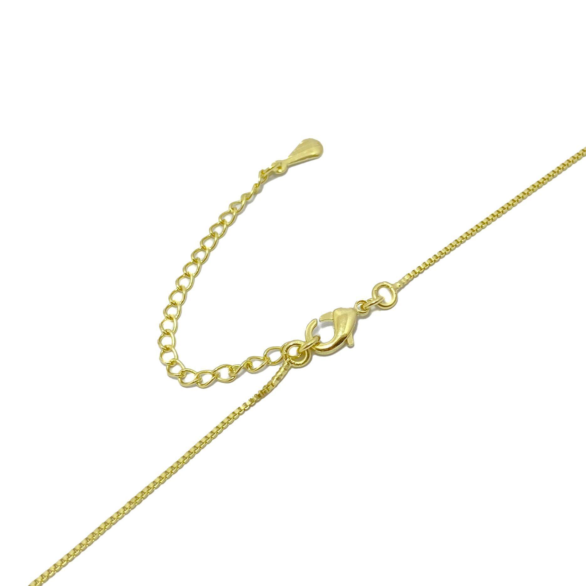 Collar Corazón Circón Rojo Enchapado Oro 18K-3