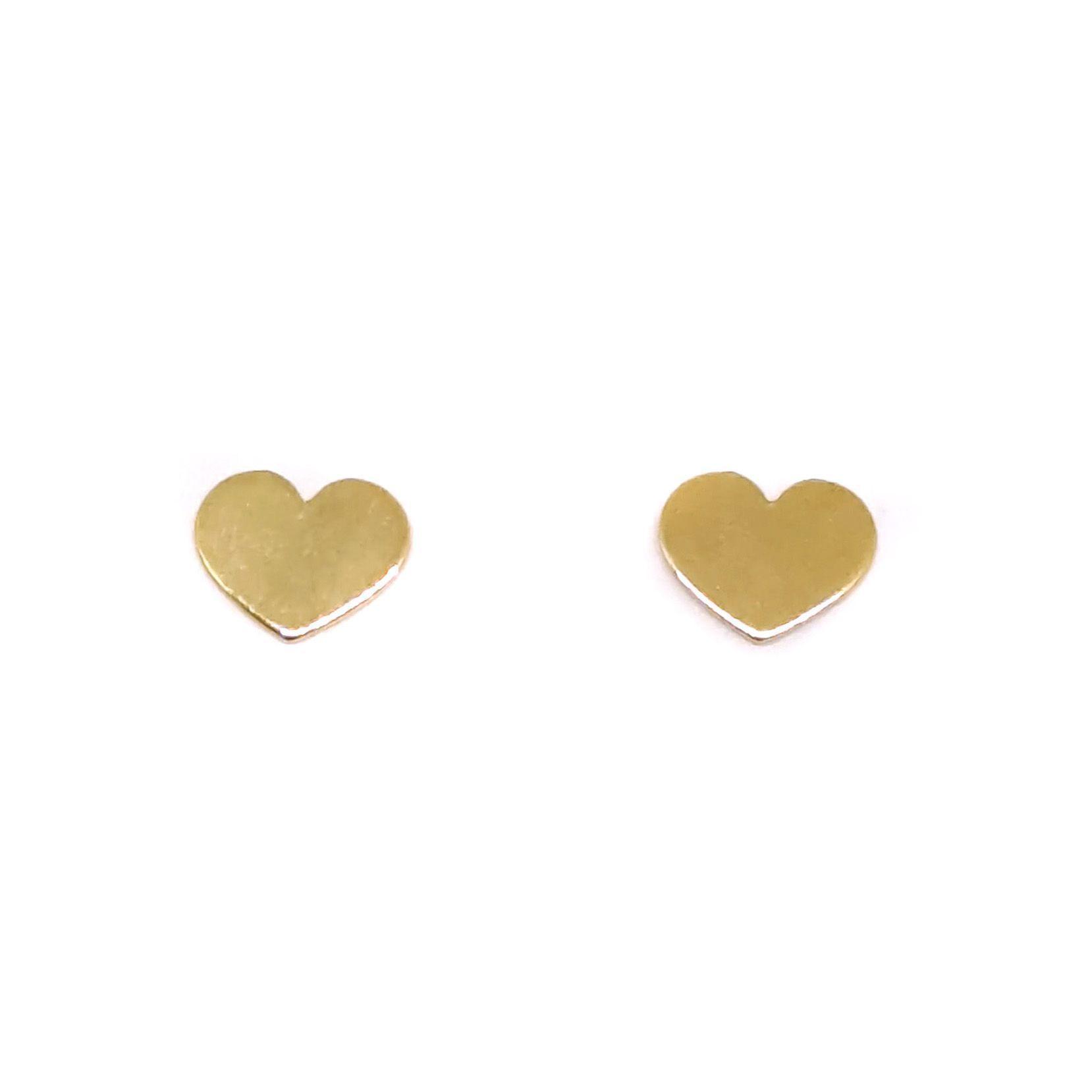 Aros Corazón Plano Mediano Enchapado Oro 18K-2