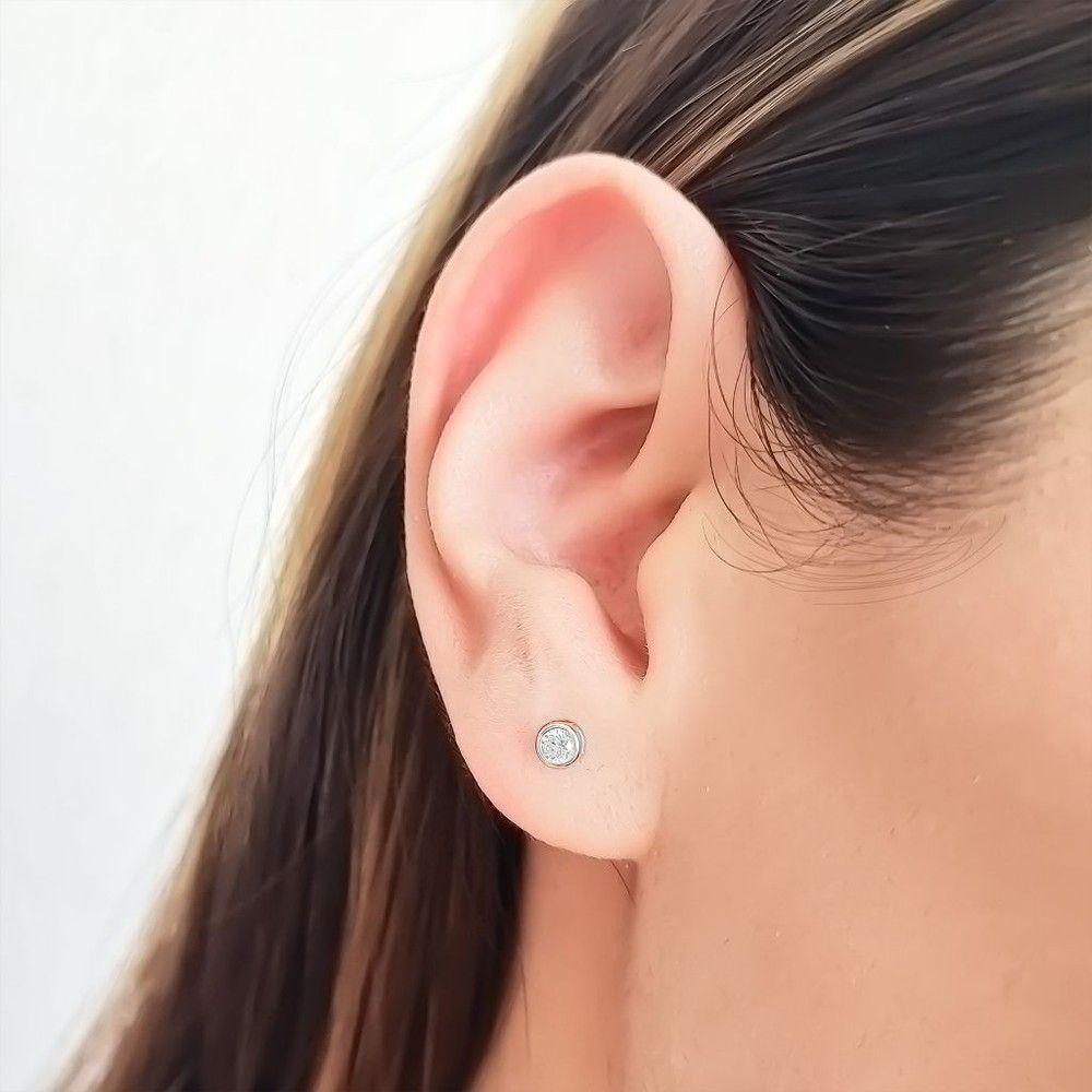 Aros Circón Solitario Canastillo 3mm Plata Fina 925-2
