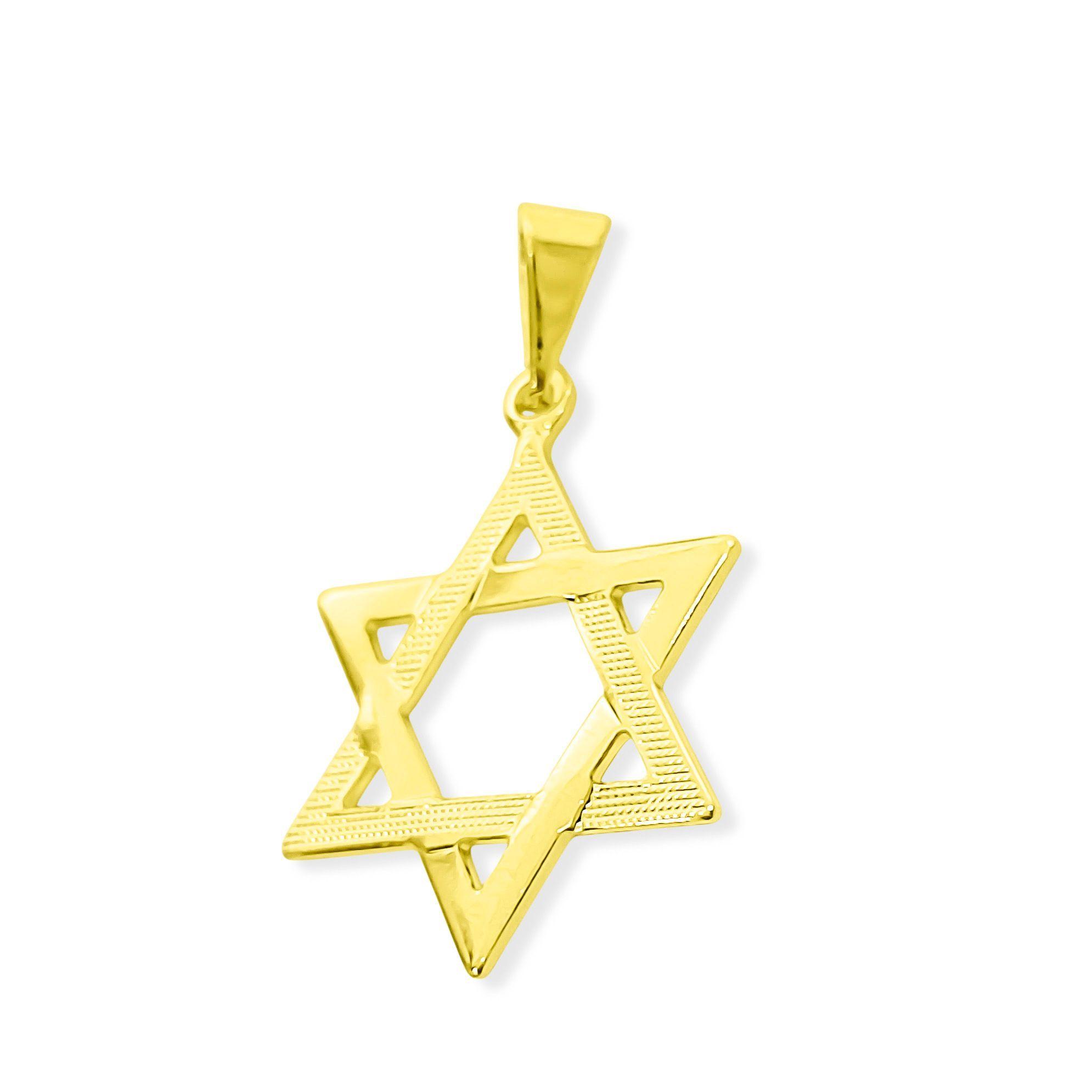 Colgante Estrella De David Satinada Enchapado Oro 18K-1