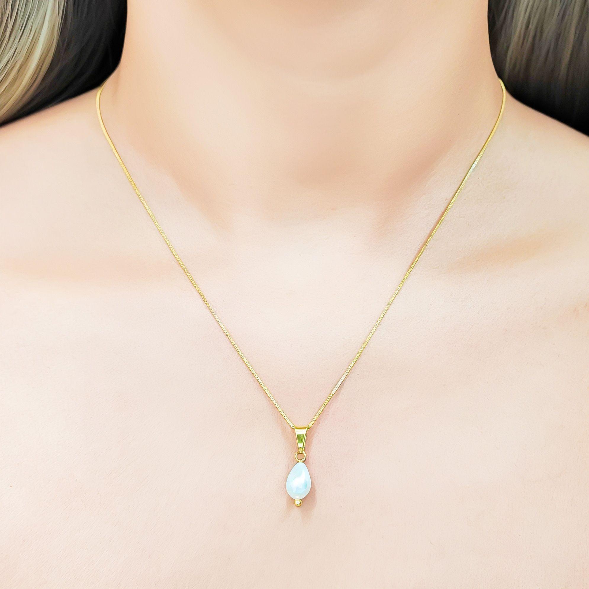 Collar Gota Perla Shellpearl Enchapado Oro 18K-2