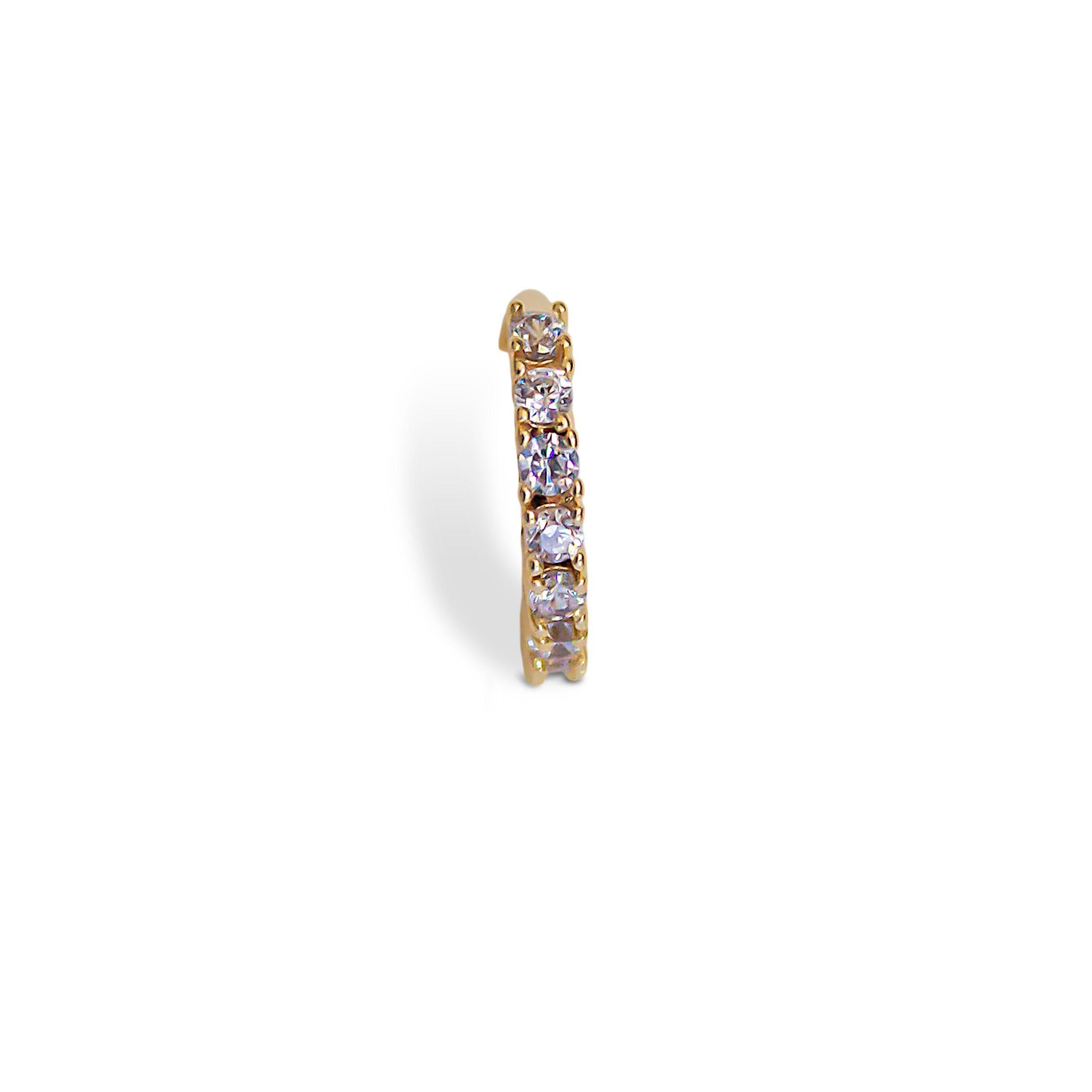 Aro Bidu Medio Cintillo Circón Enchapado Oro 18k-2