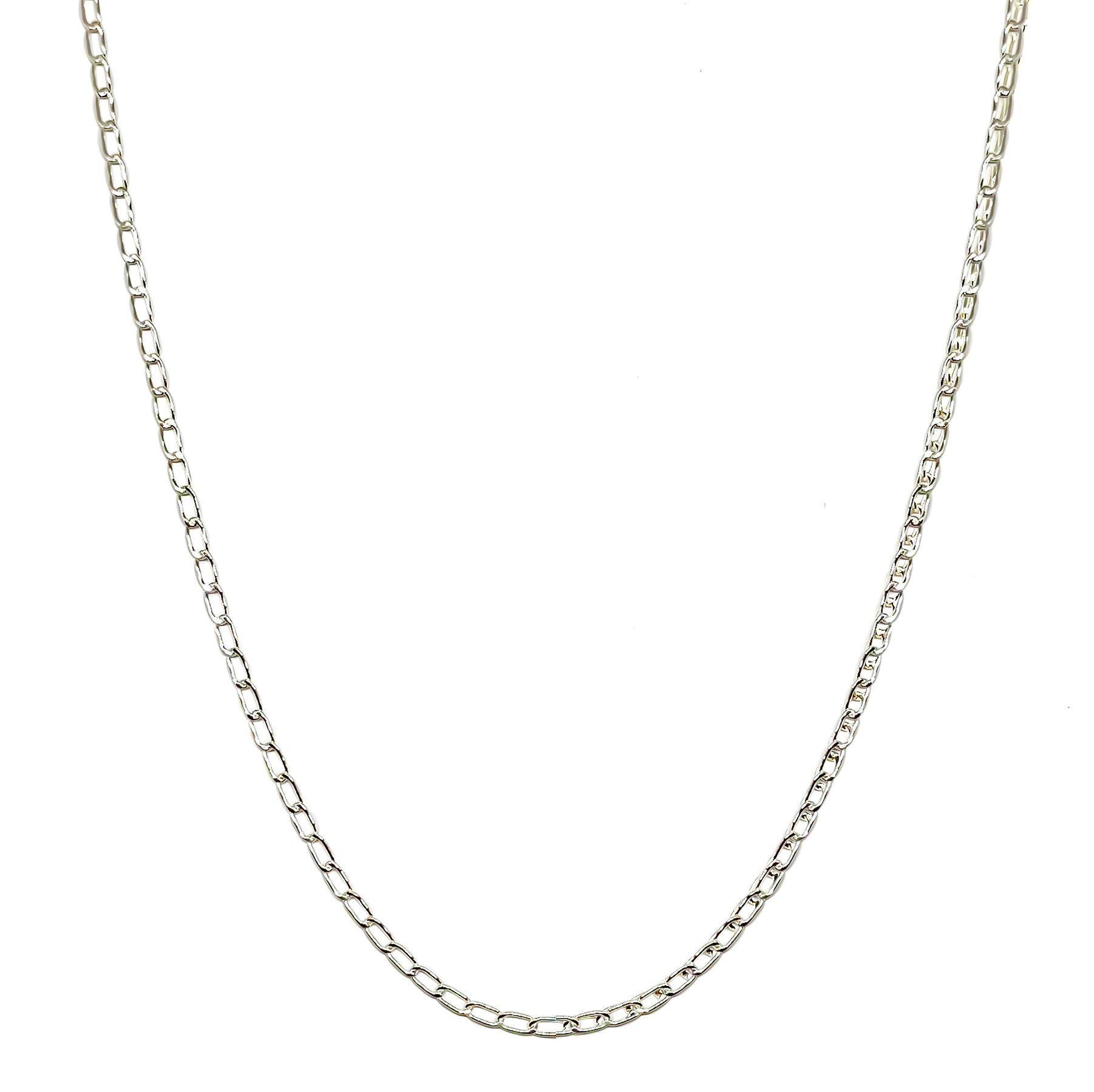 Cadena 60cm Eslabón Alargado 4x2mm Plata Fina 925-0